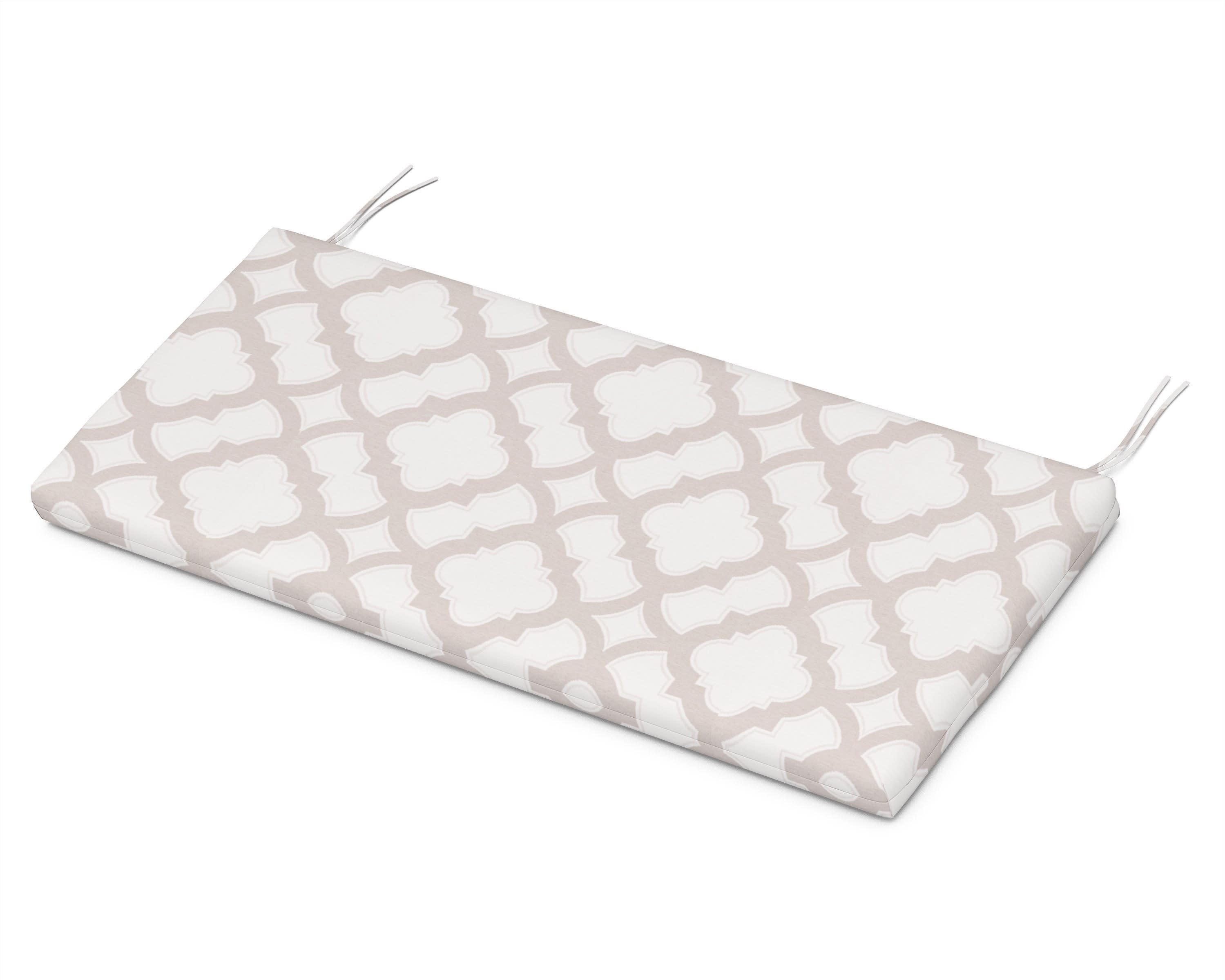Bench Seat Cushion - 18.5"D x 43.5"W x 2.5"H in Trellis Dune Burlap