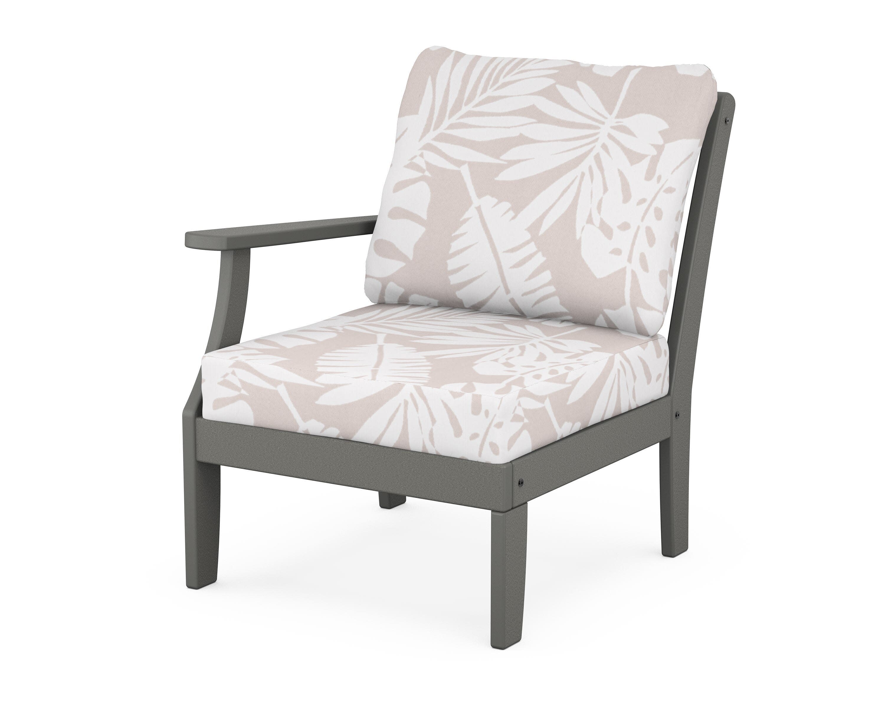 Yacht Club Modular Left Arm Chair in Stepping Stone / Leaf Dune Burlap