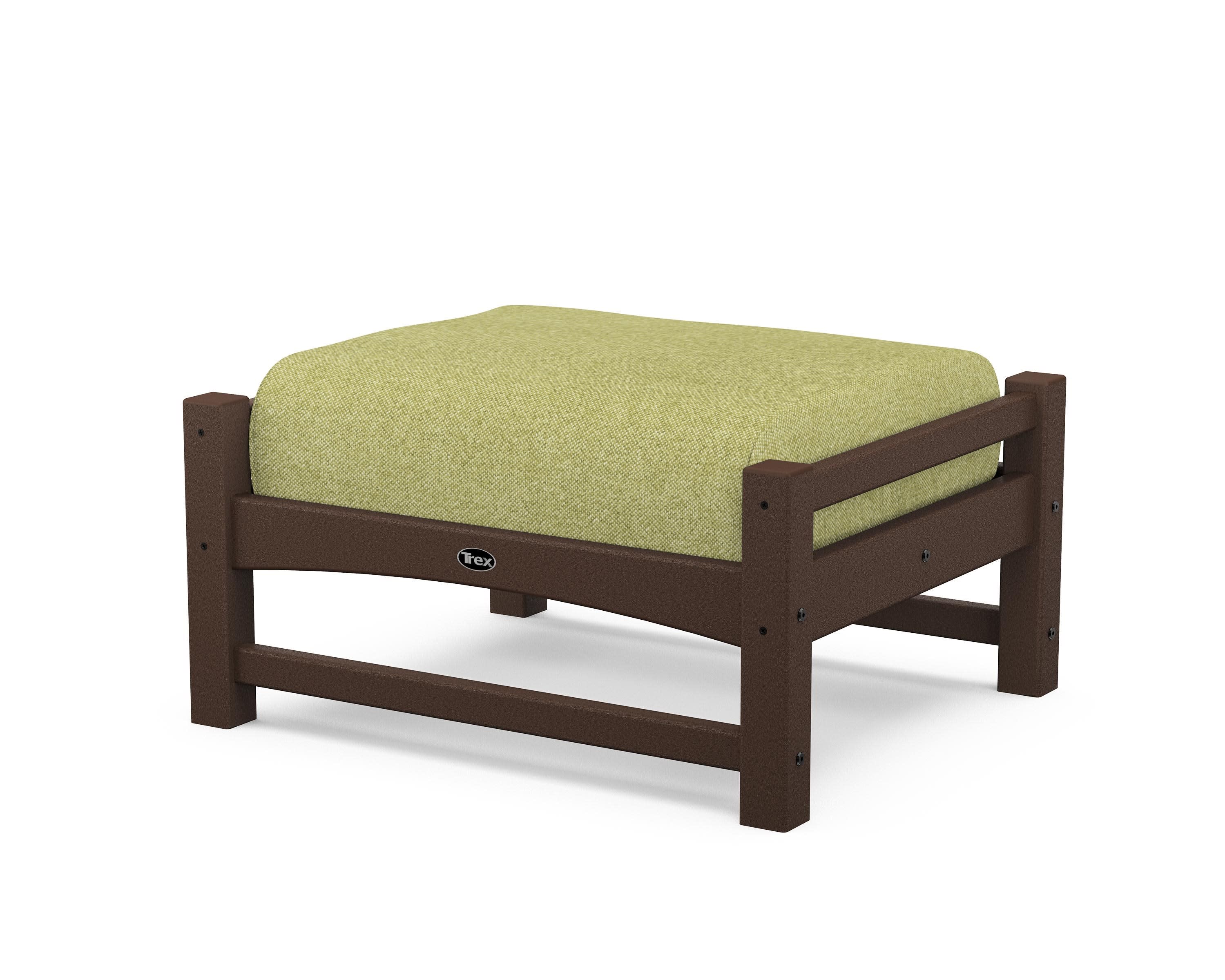 Rockport Club Ottoman in Vintage Lantern / Chartreuse Boucle