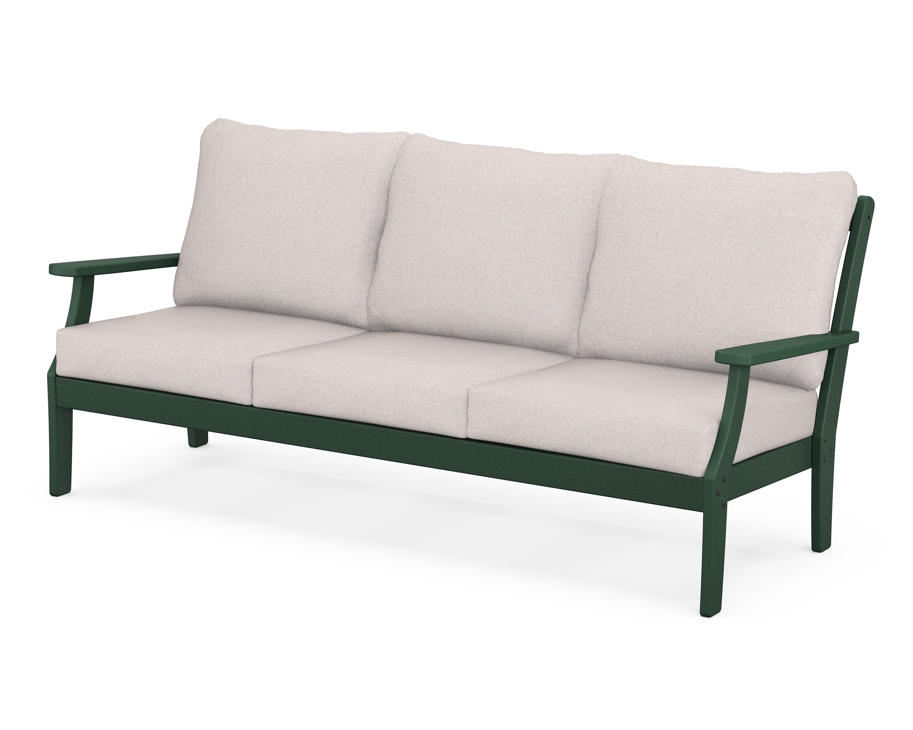 Yacht Club Deep Seating Sofa in Rainforest Canopy / Dune Burlap