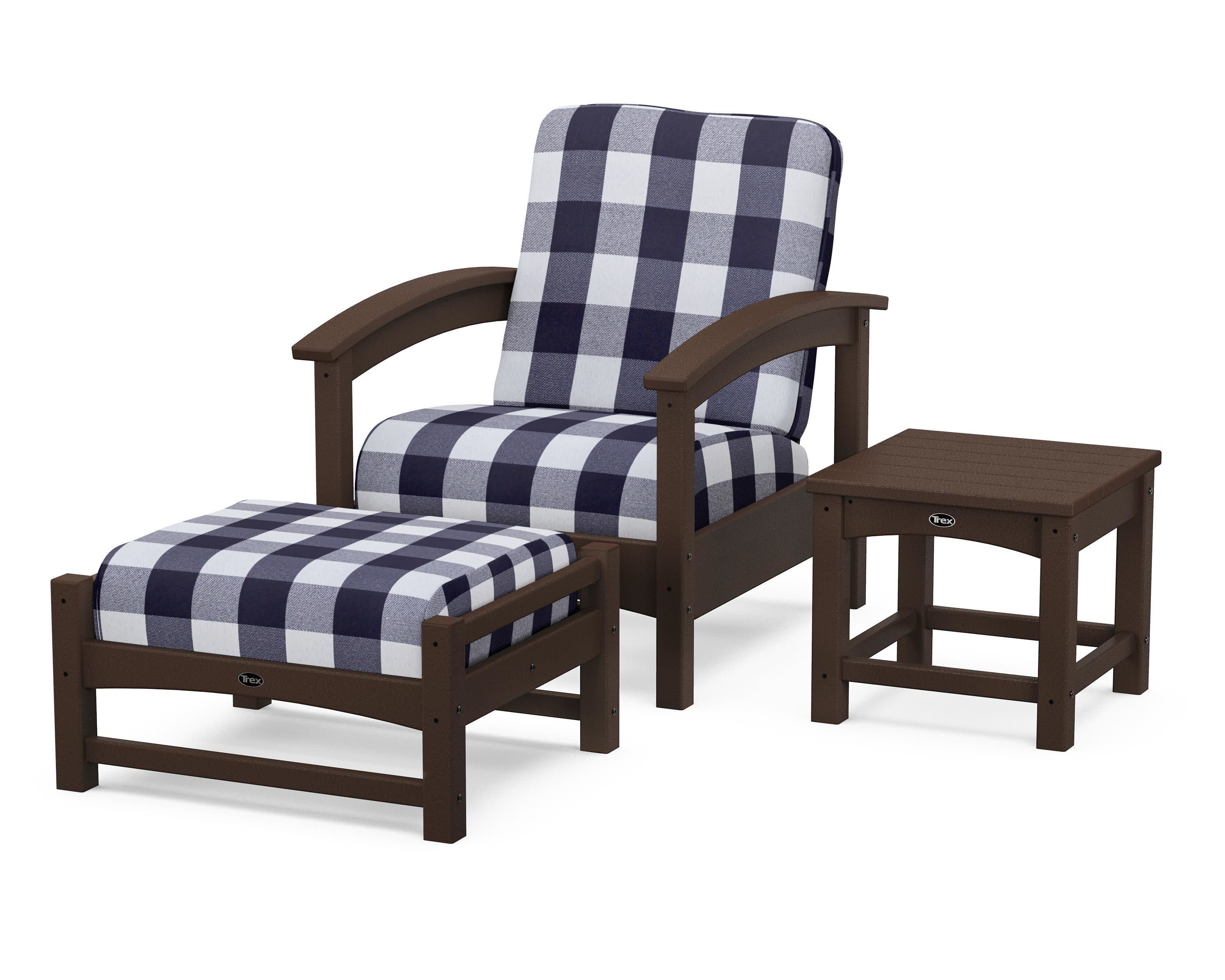 Rockport 3-Piece Deep Seating Set in Vintage Lantern / Buffalo Plaid Navy