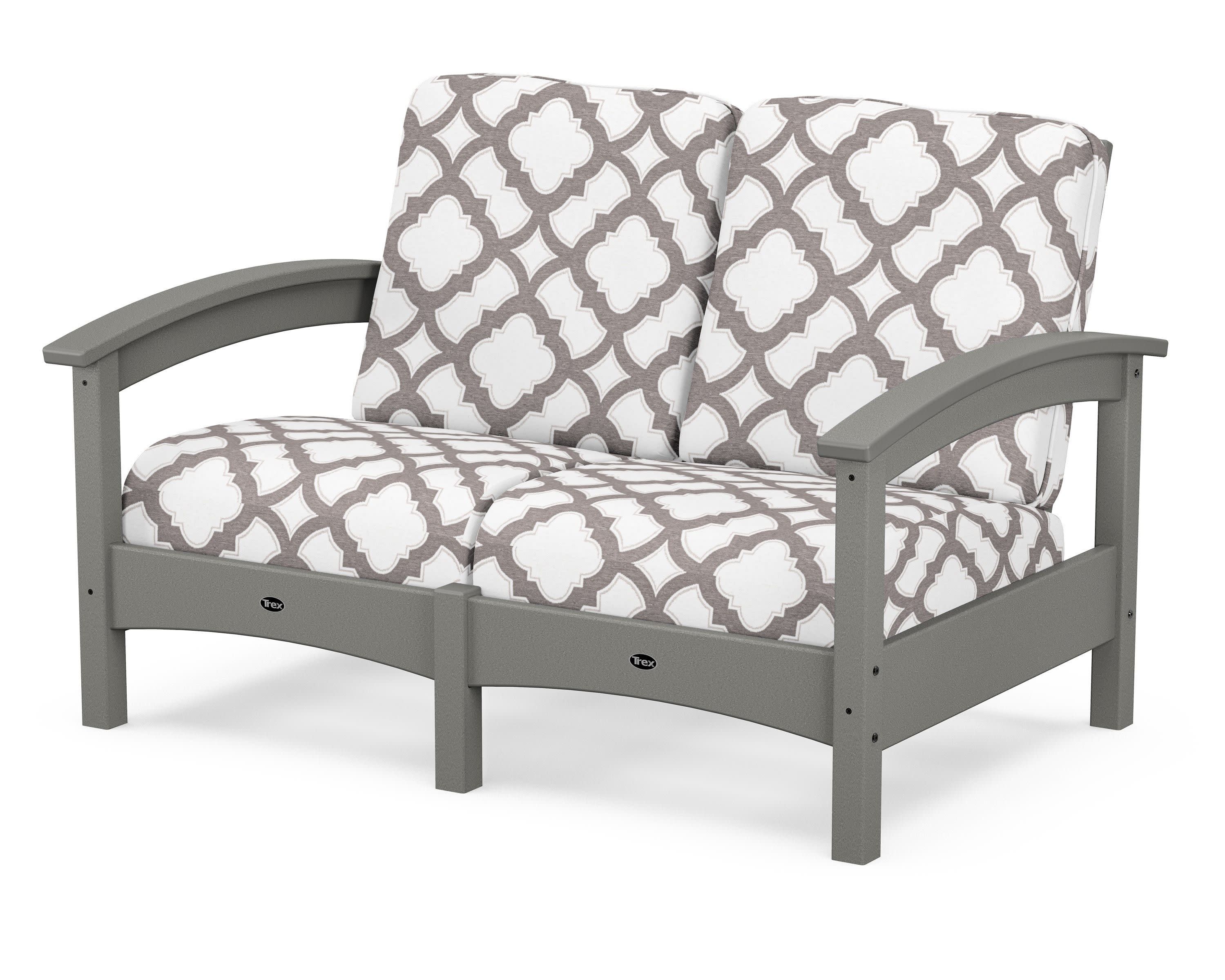 Rockport Club Loveseat in Stepping Stone / Trellis Grey Mist
