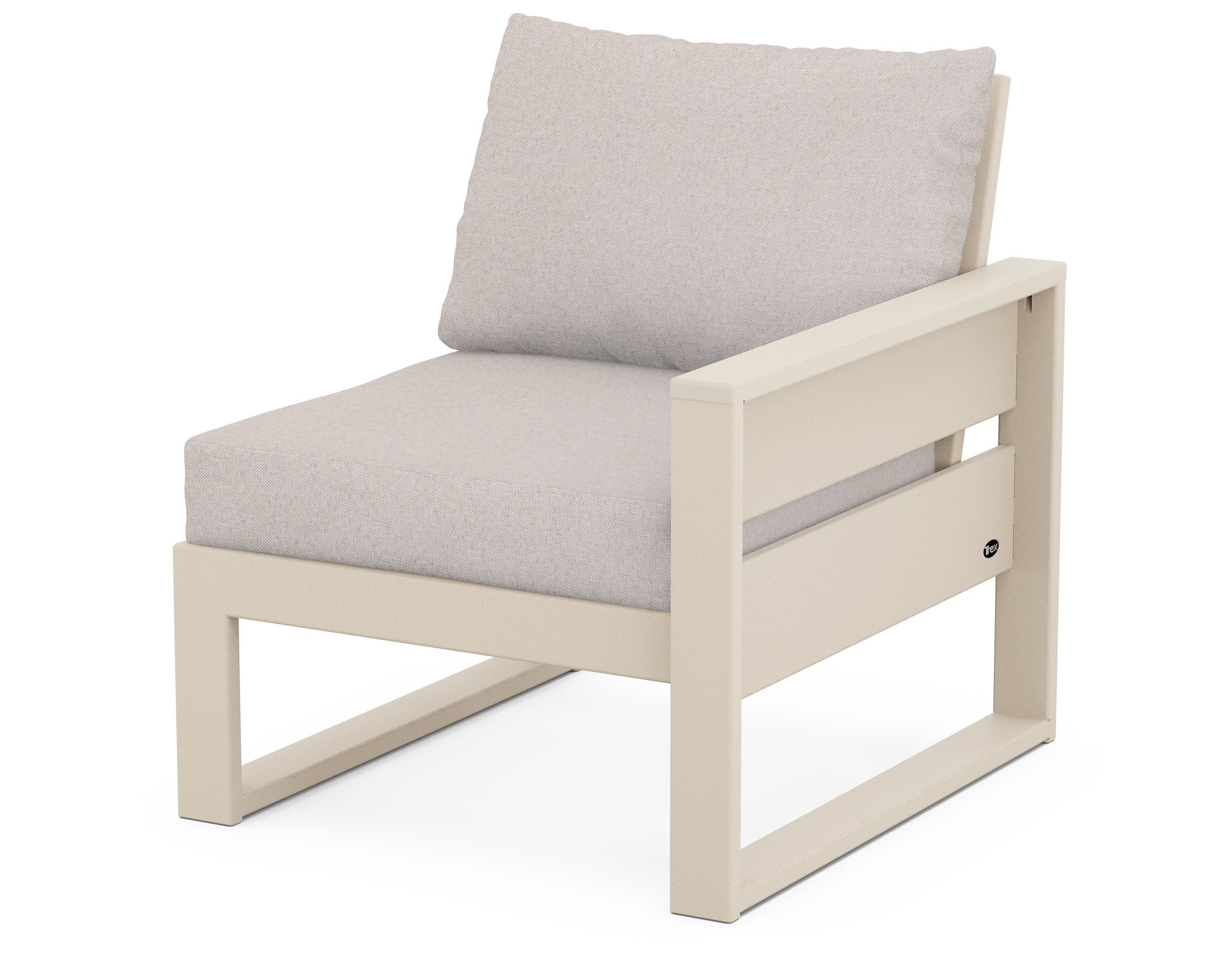 Eastport Modular Right Arm Chair in Sand Castle / Dune Burlap