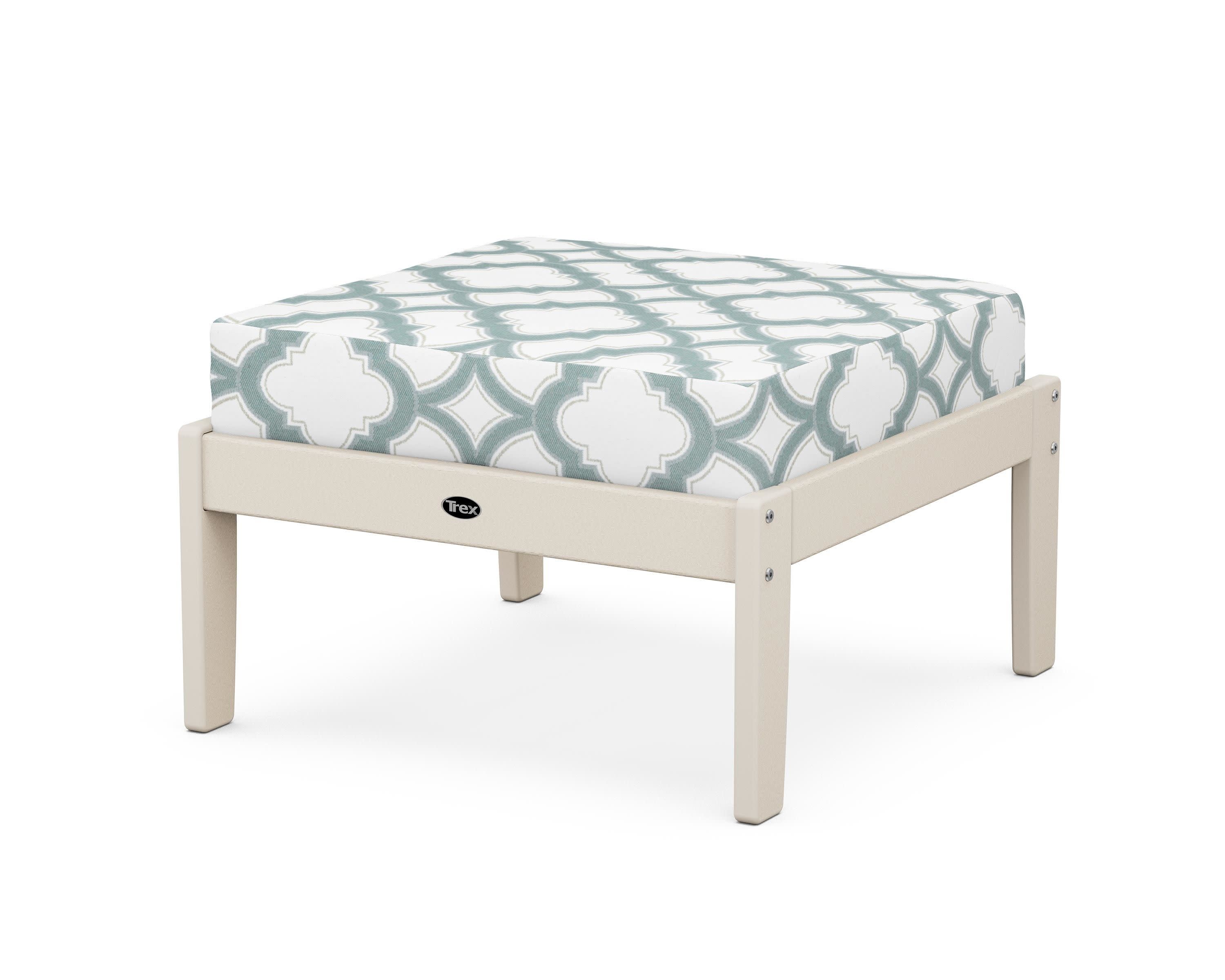 Yacht Club Deep Seating Ottoman in Sand Castle / Trellis Glacier Spa