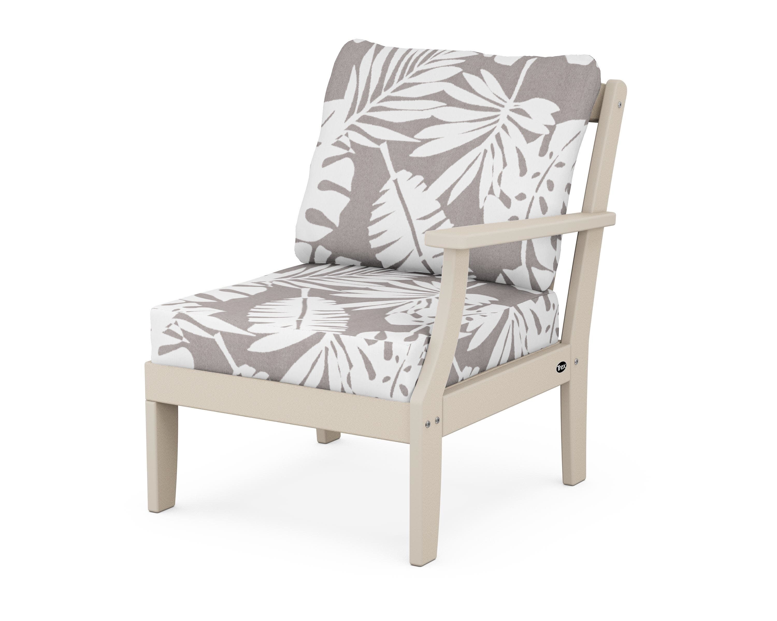 Yacht Club Modular Right Arm Chair in Sand Castle / Leaf Grey Mist