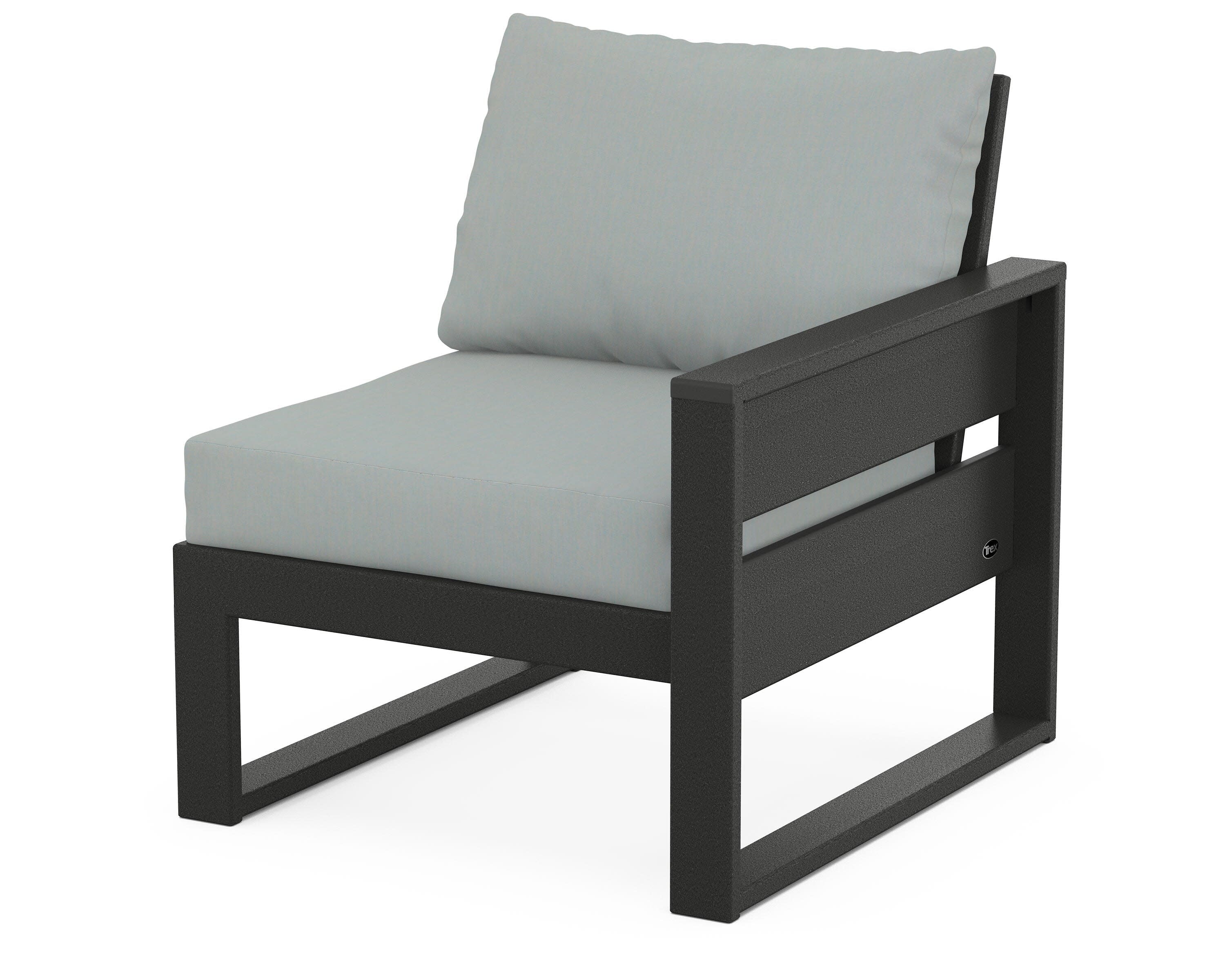 Eastport Modular Right Arm Chair in Charcoal Black / Spa