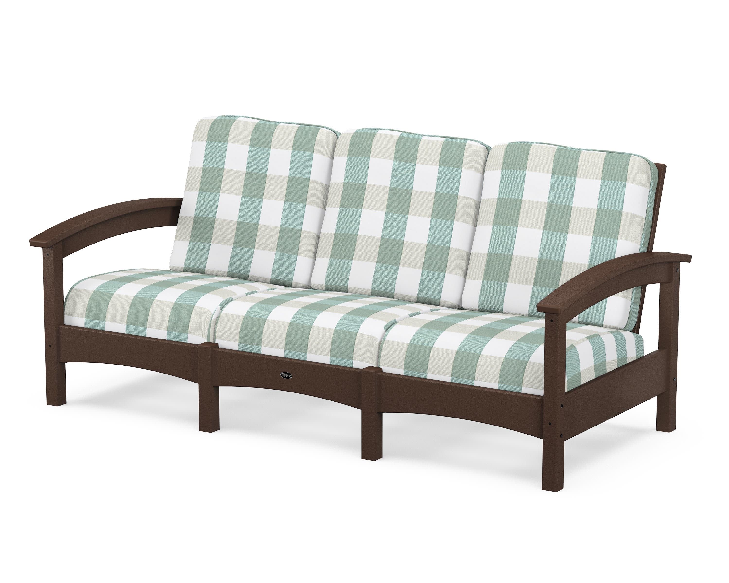 Rockport Club Sofa in Vintage Lantern / Buffalo Plaid Glacier Spa