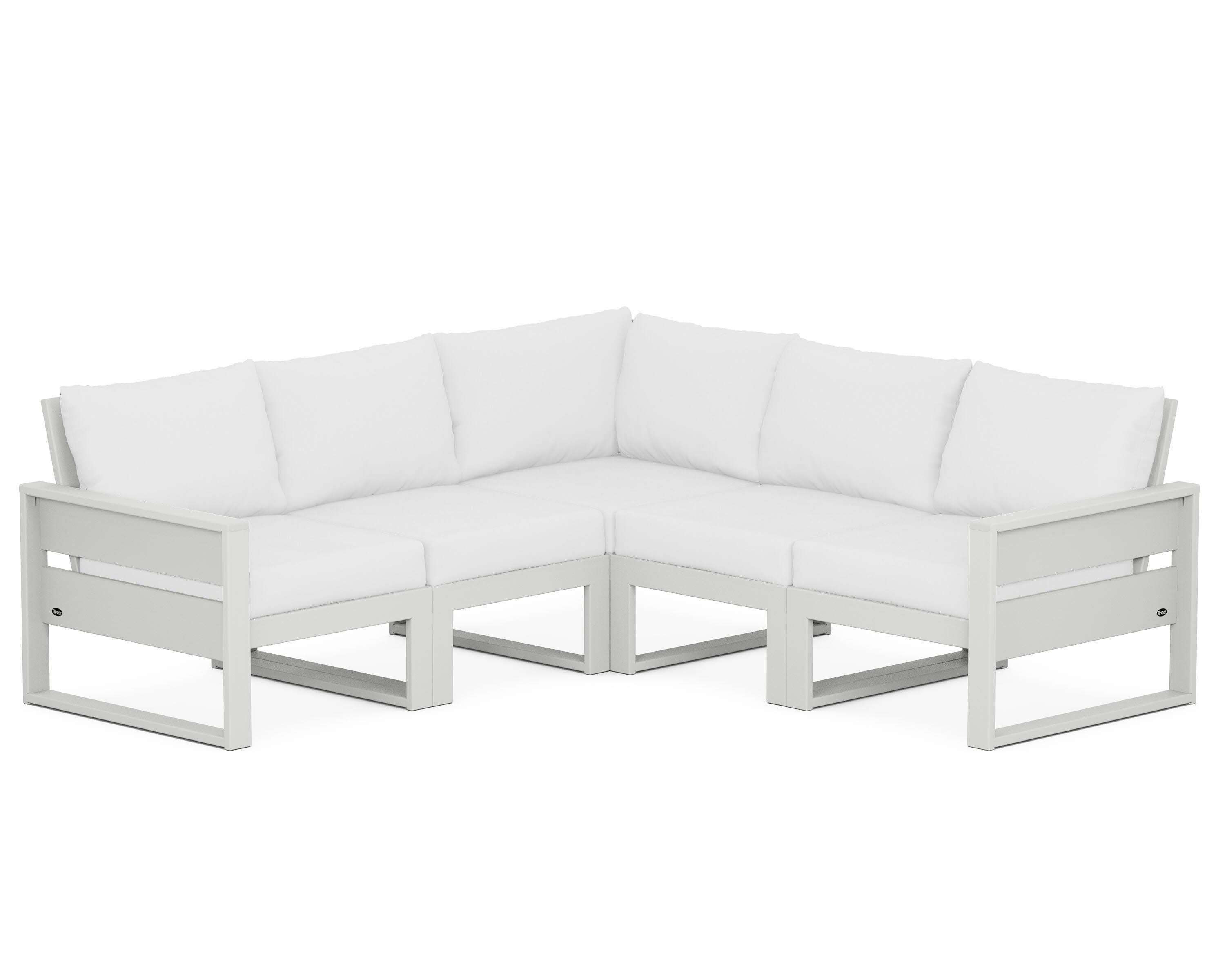 Eastport 5-Piece Sectional in Classic White / Natural