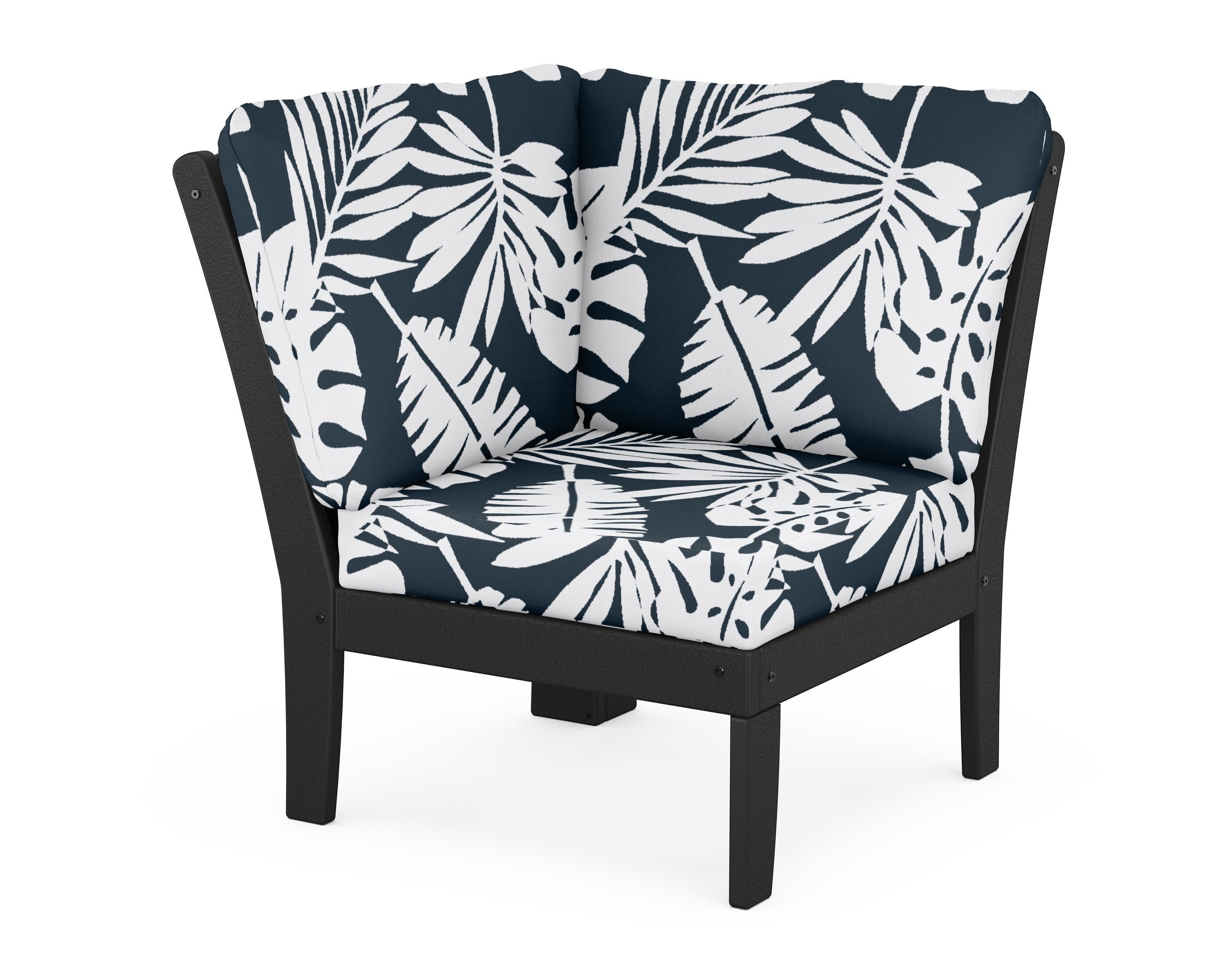 Yacht Club Modular Corner Chair in Charcoal Black / Leaf Marine Indigo