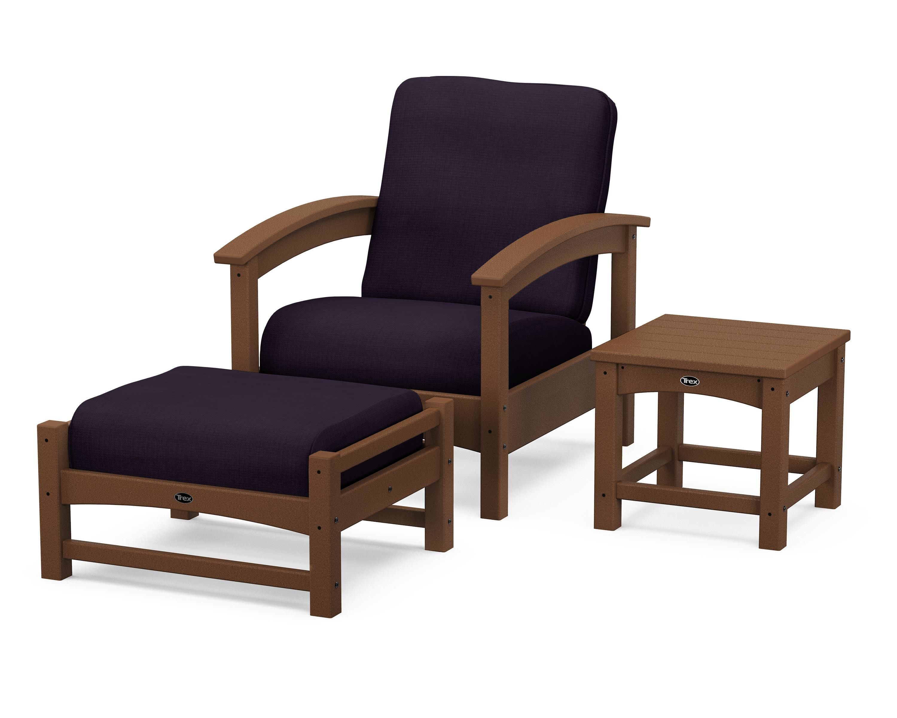 Rockport 3-Piece Deep Seating Set in Tree House / Navy Linen