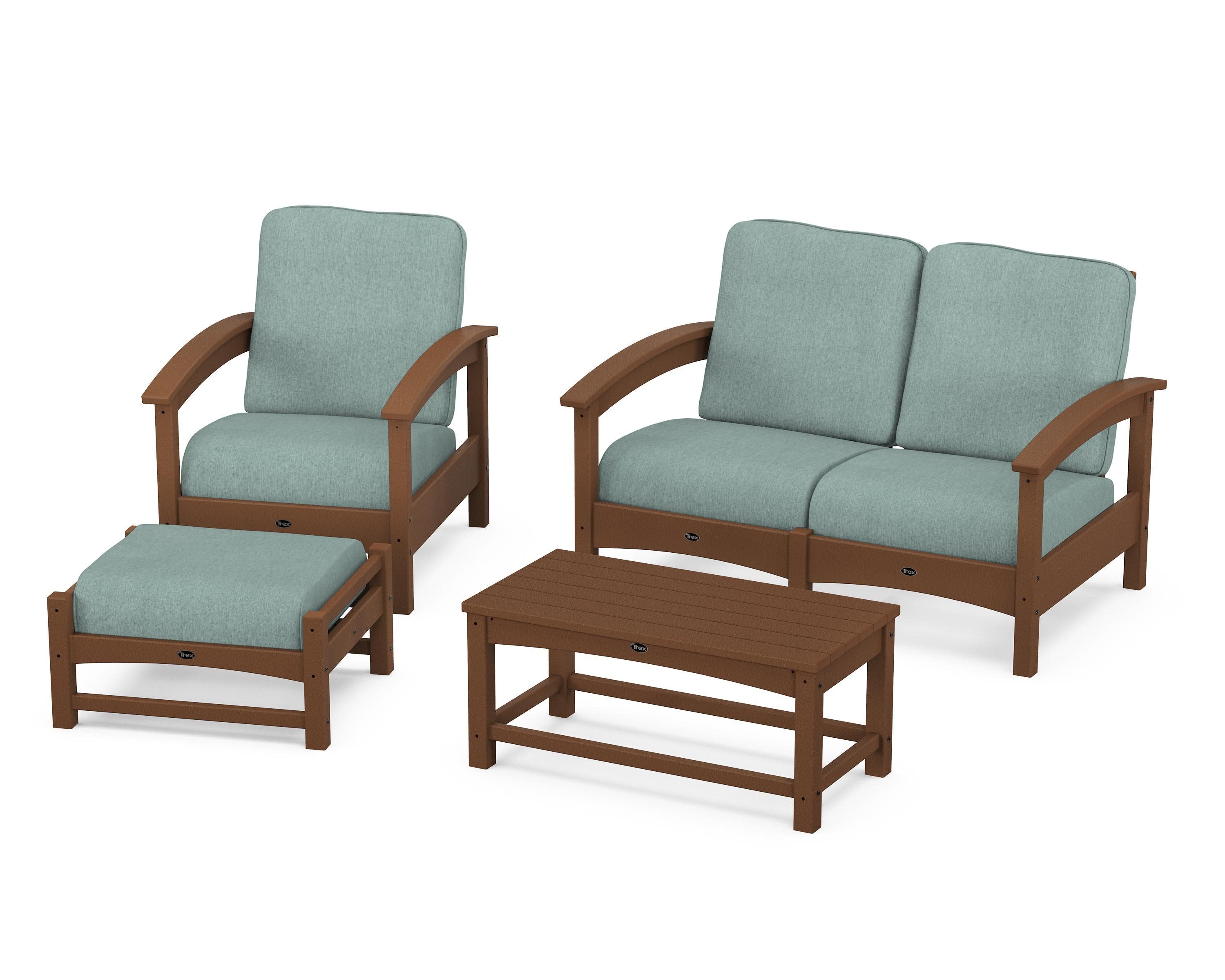 Rockport 4-Piece Deep Seating Conversation Group in Tree House / Glacier Spa