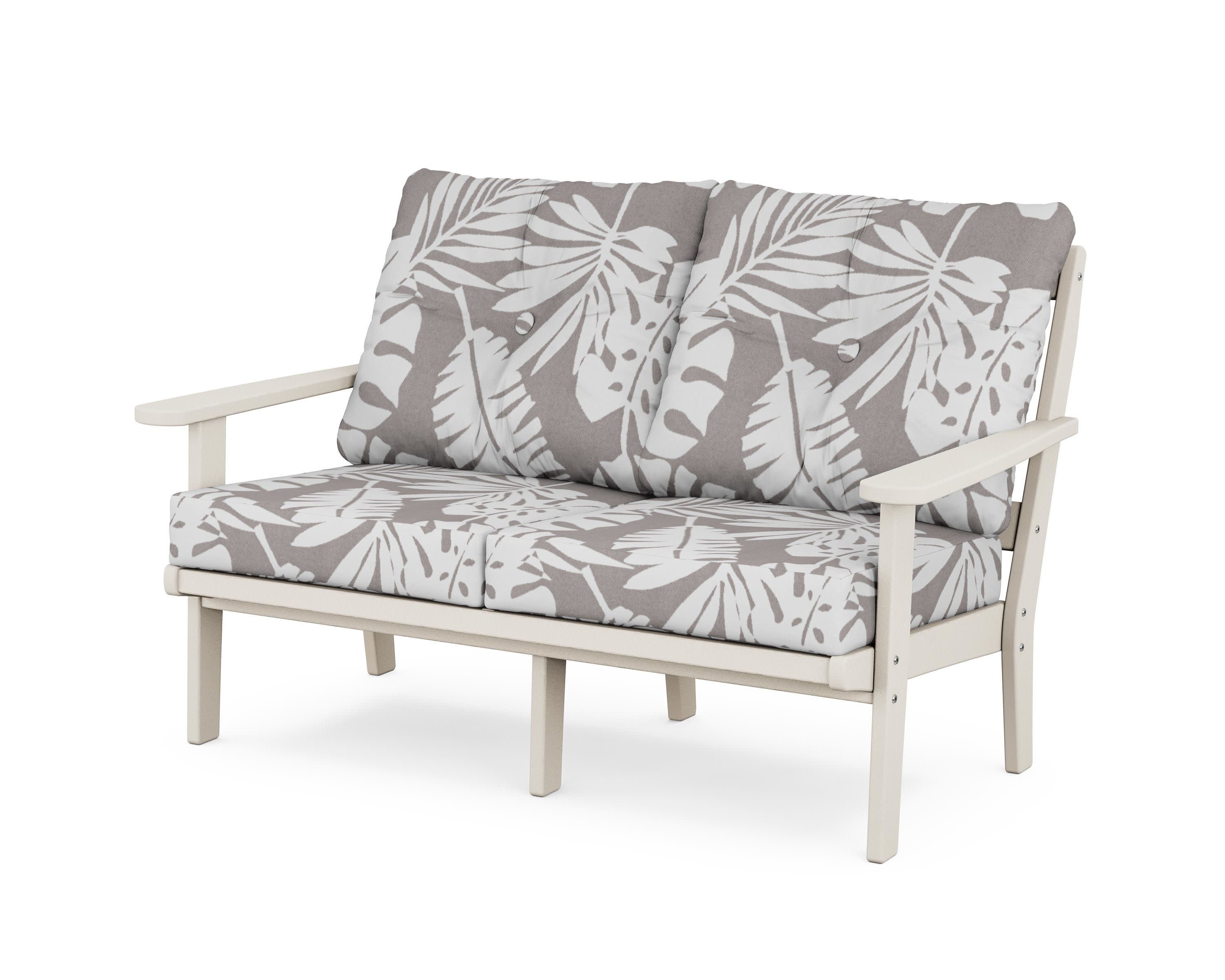 Cape Cod Deep Seating Loveseat in Sand Castle / Leaf Grey Mist