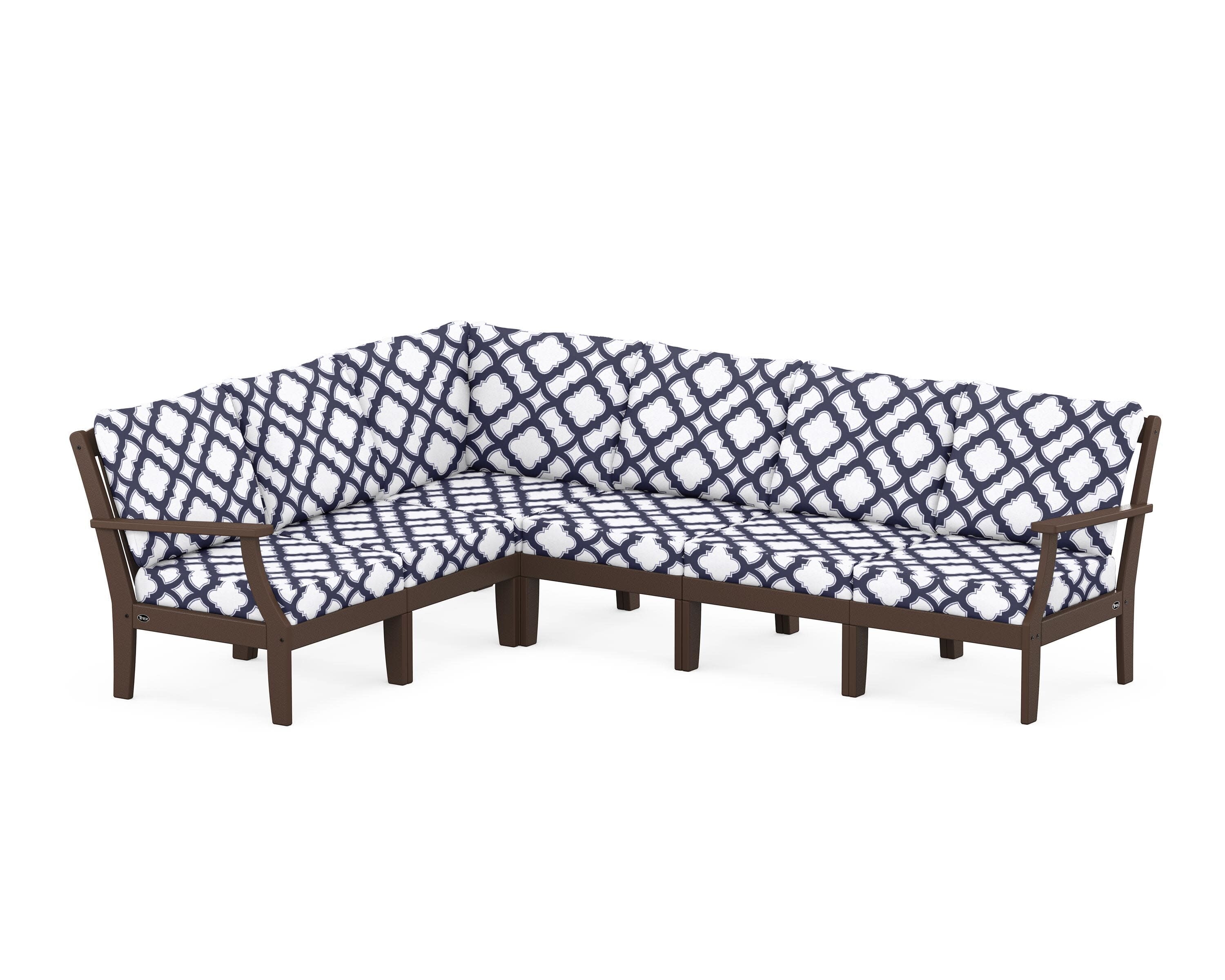 Yacht Club Modular 6-Piece Deep Seating Set in Vintage Lantern / Trellis Navy
