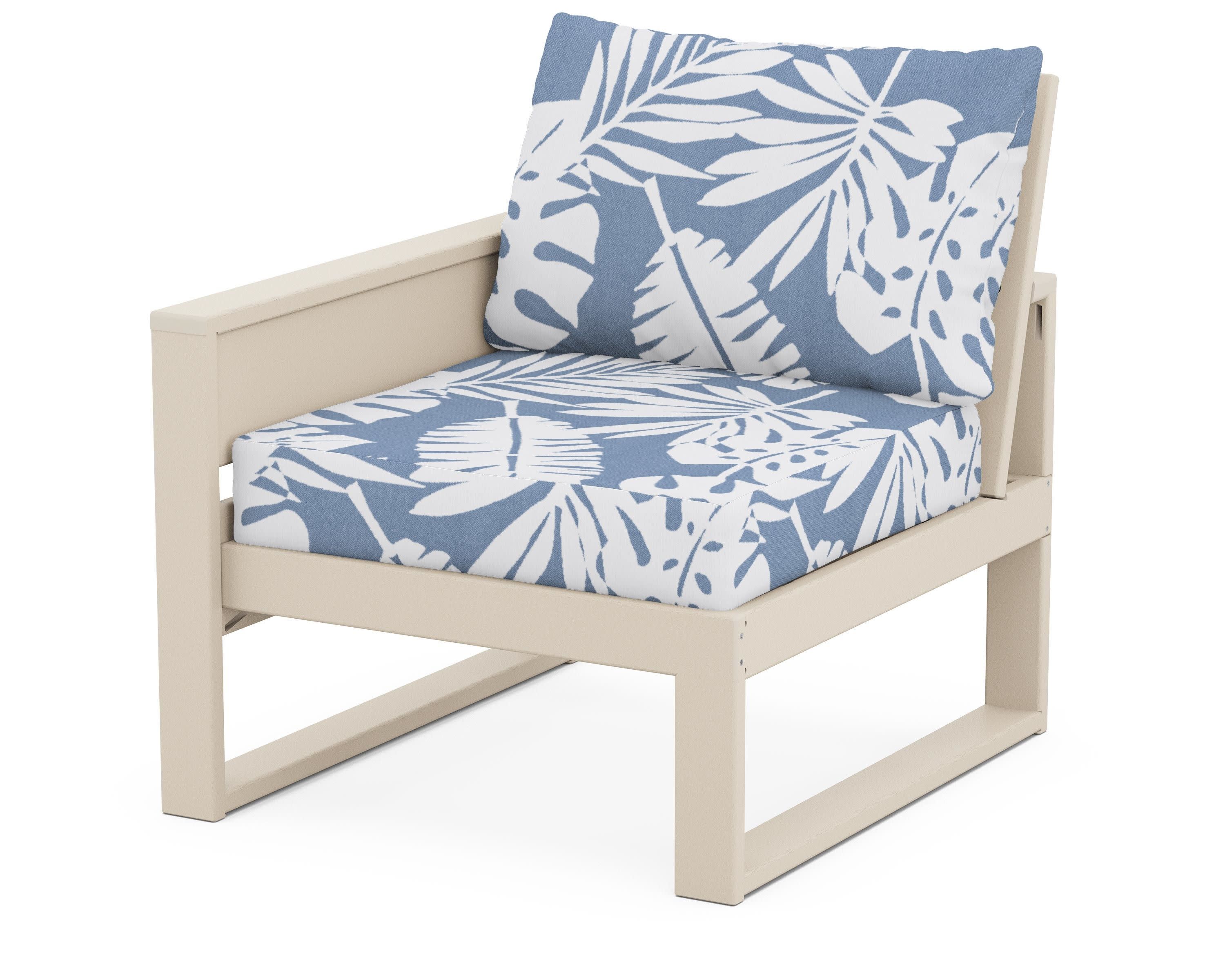 Eastport Modular Left Arm Chair in Sand Castle / Leaf Sky Blue