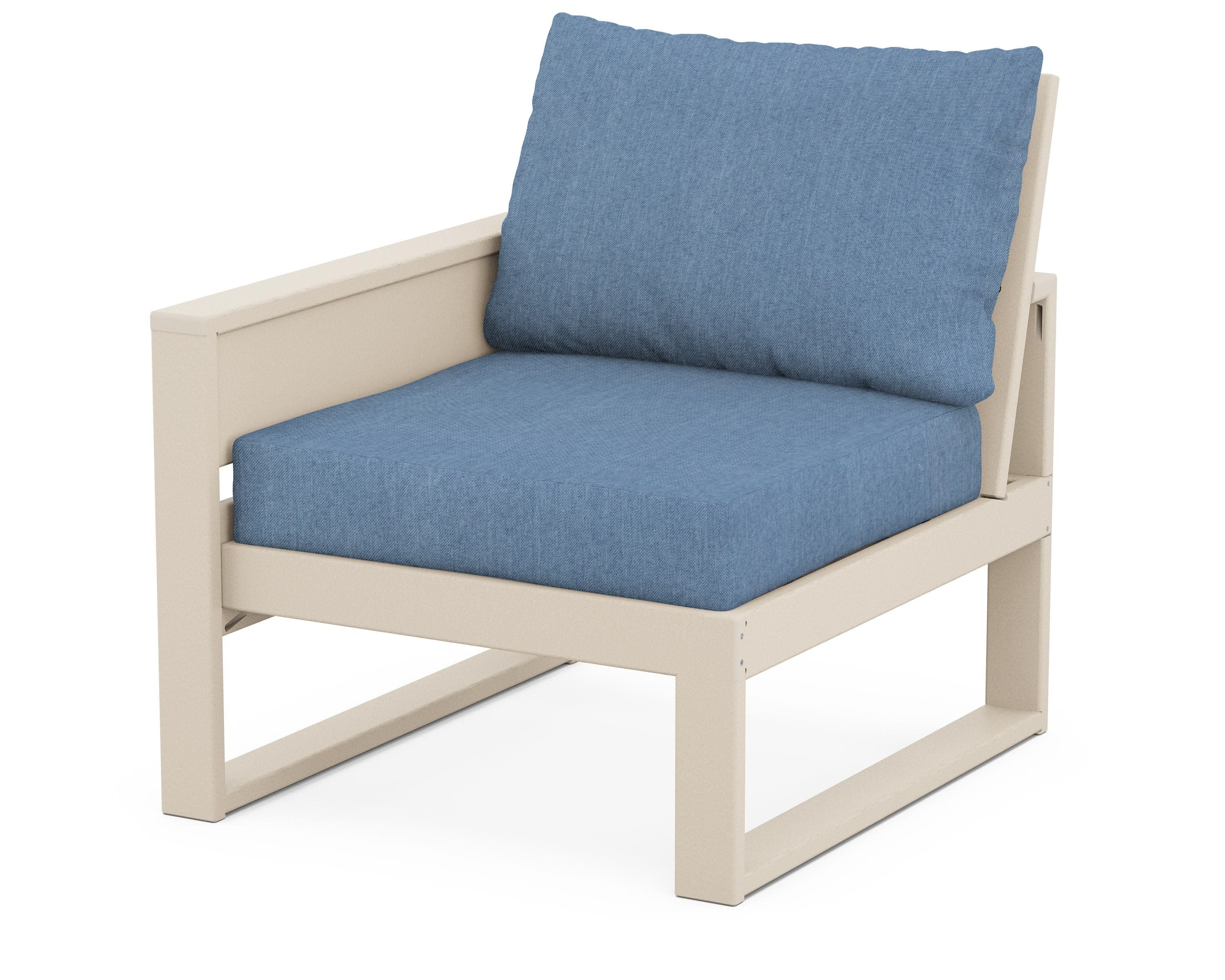 Eastport Modular Left Arm Chair in Sand Castle / Sky Blue