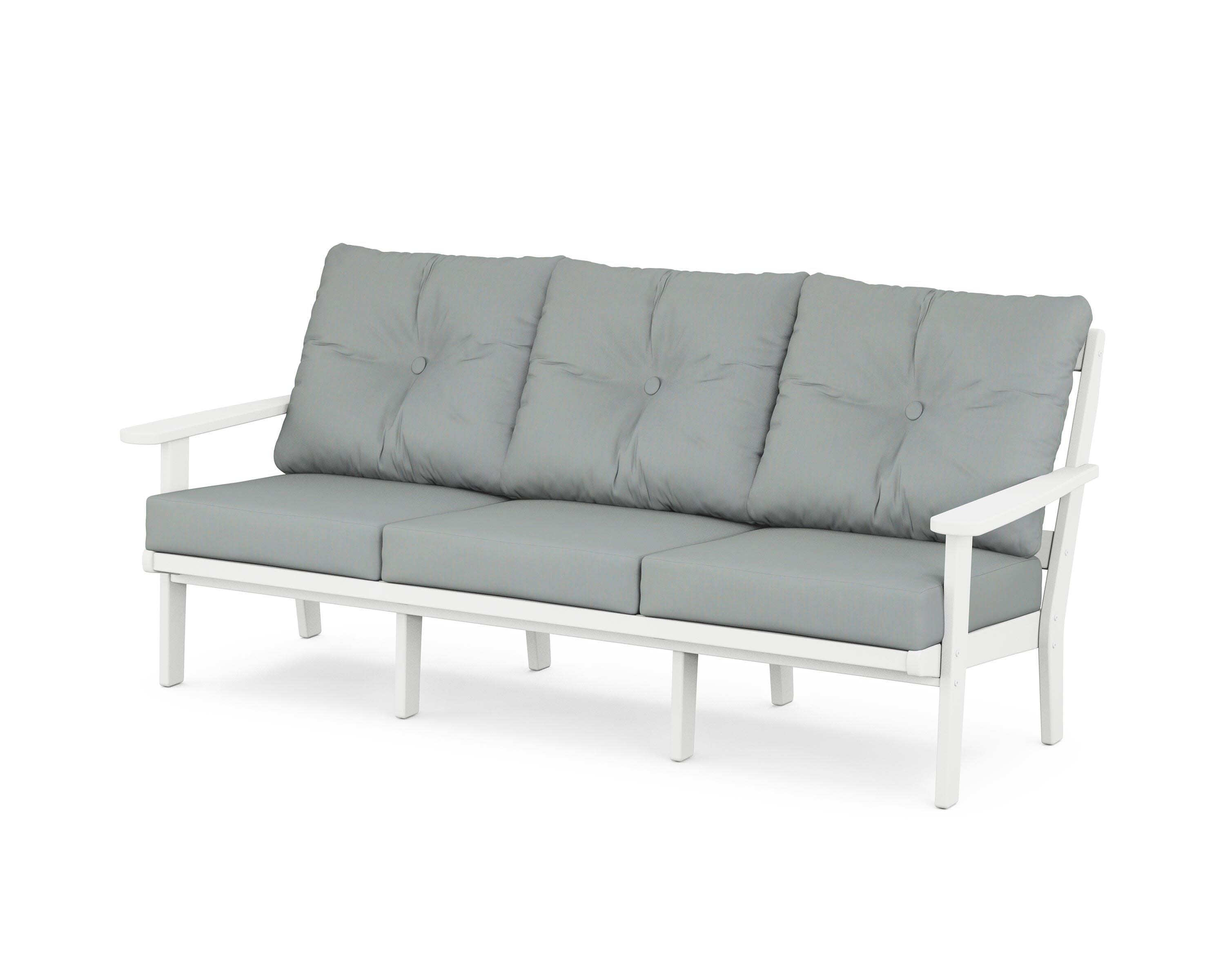 Cape Cod Deep Seating Sofa in Classic White / Spa