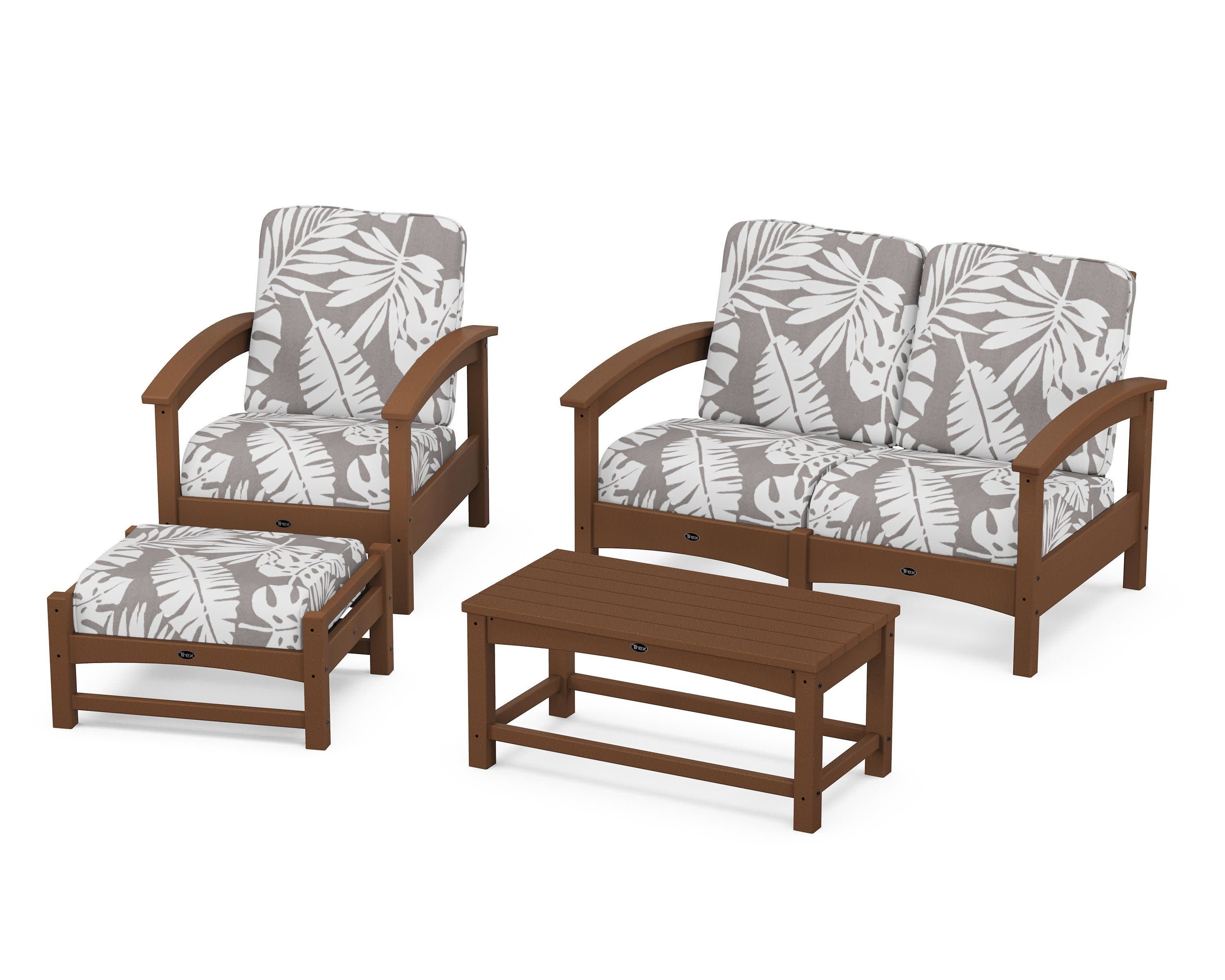 Rockport 4-Piece Deep Seating Conversation Group in Tree House / Leaf Grey Mist