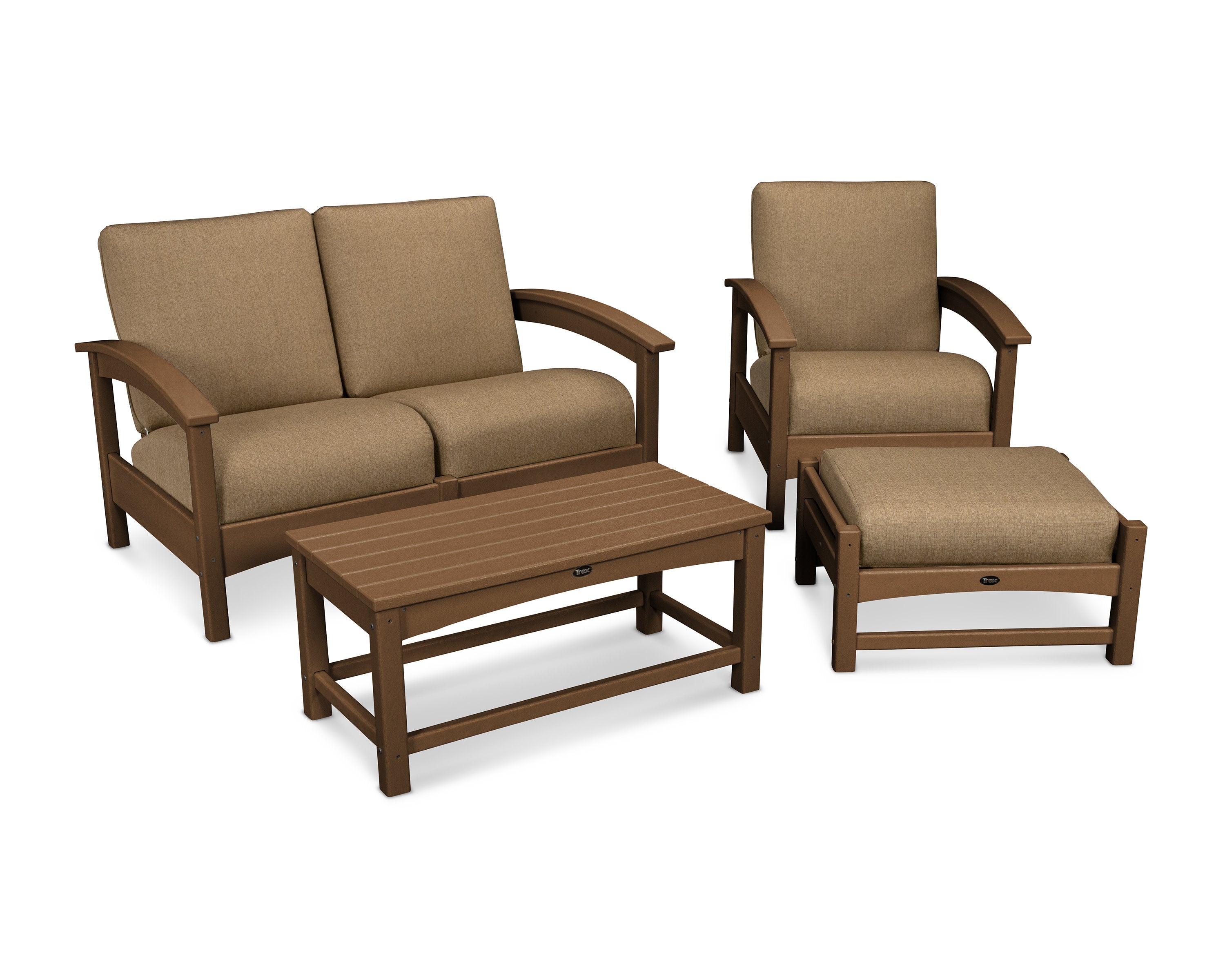 Rockport 4-Piece Deep Seating Conversation Group in Tree House / Sesame
