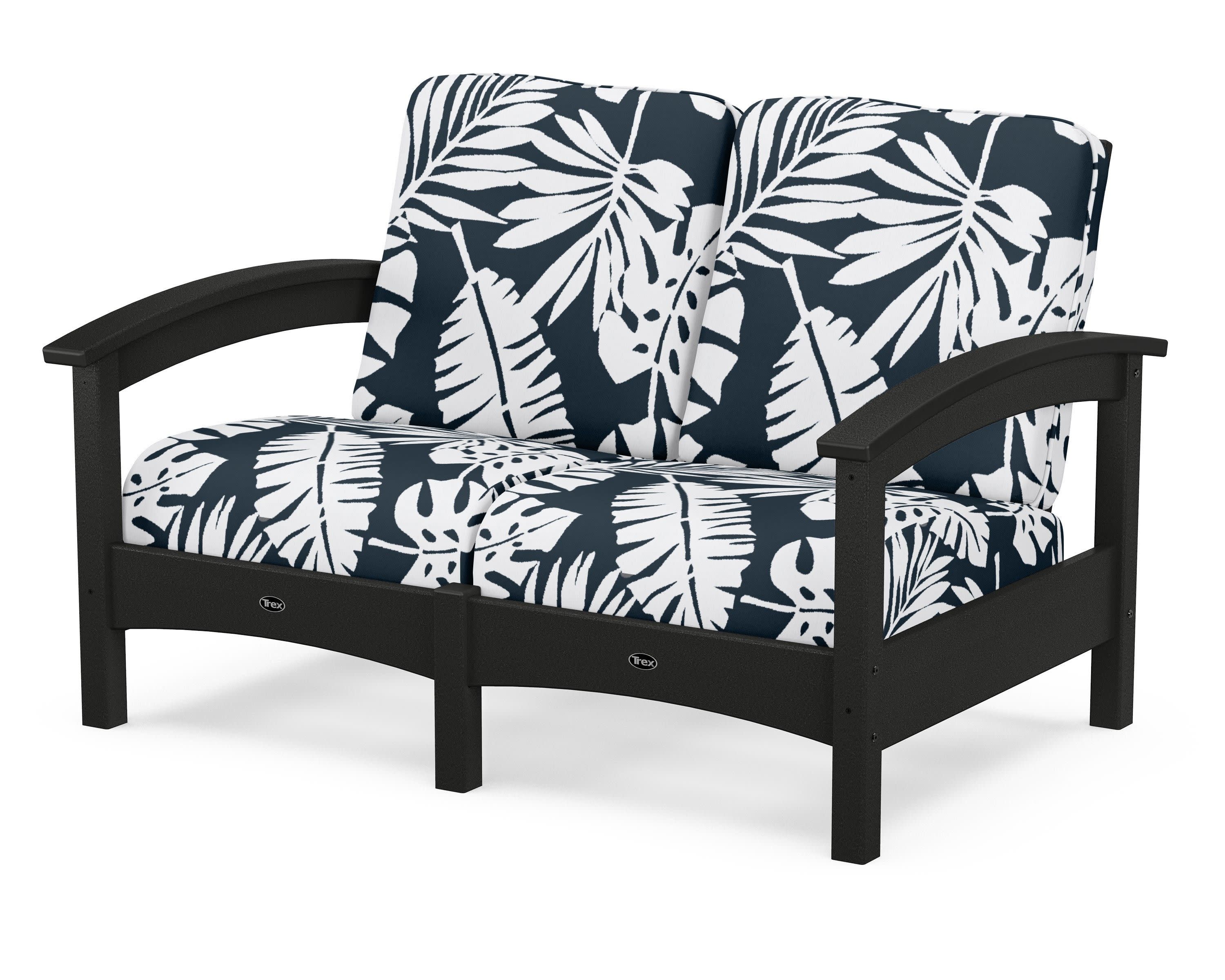 Rockport Club Loveseat in Charcoal Black / Leaf Marine Indigo