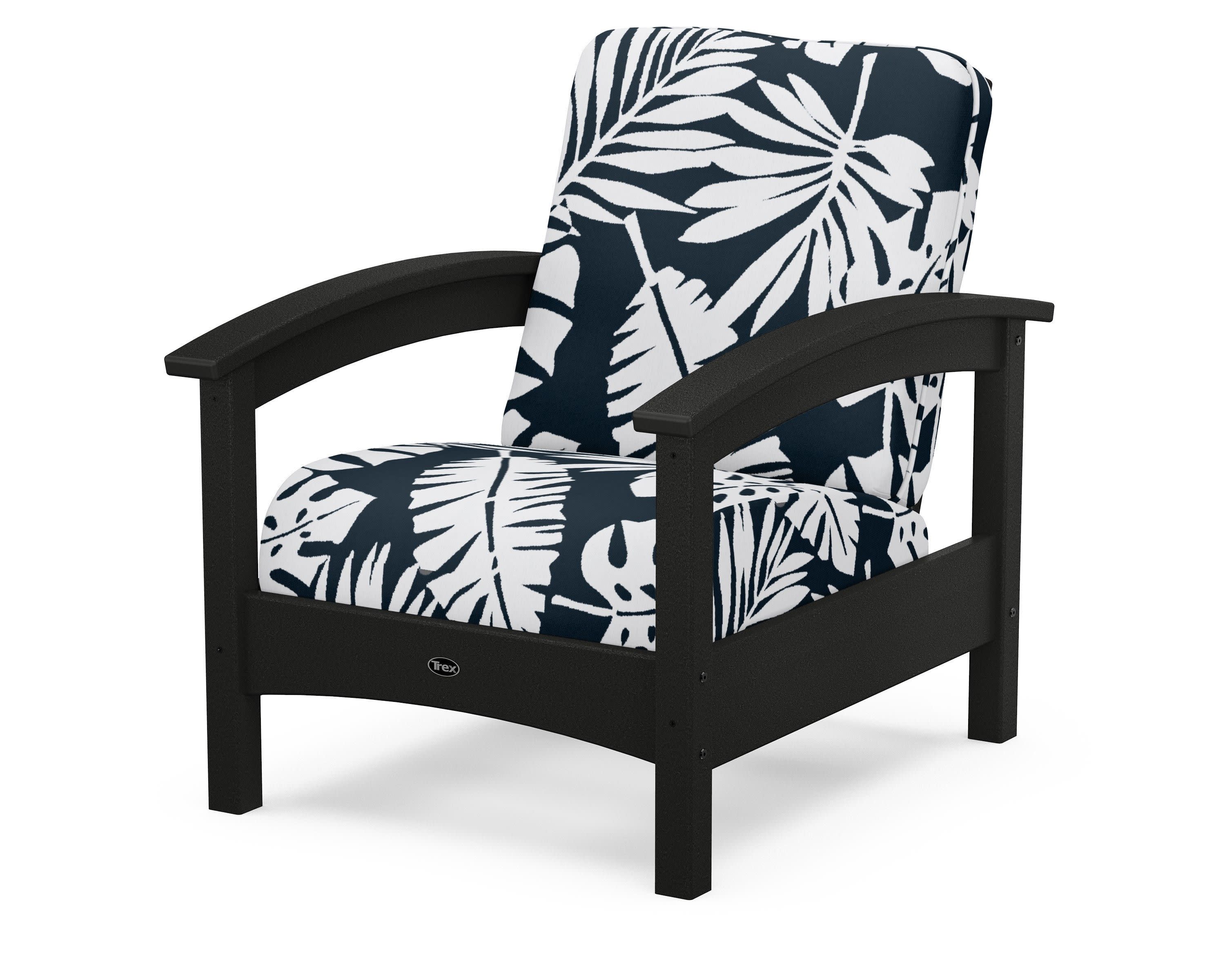 Rockport Club Chair in Charcoal Black / Leaf Marine Indigo