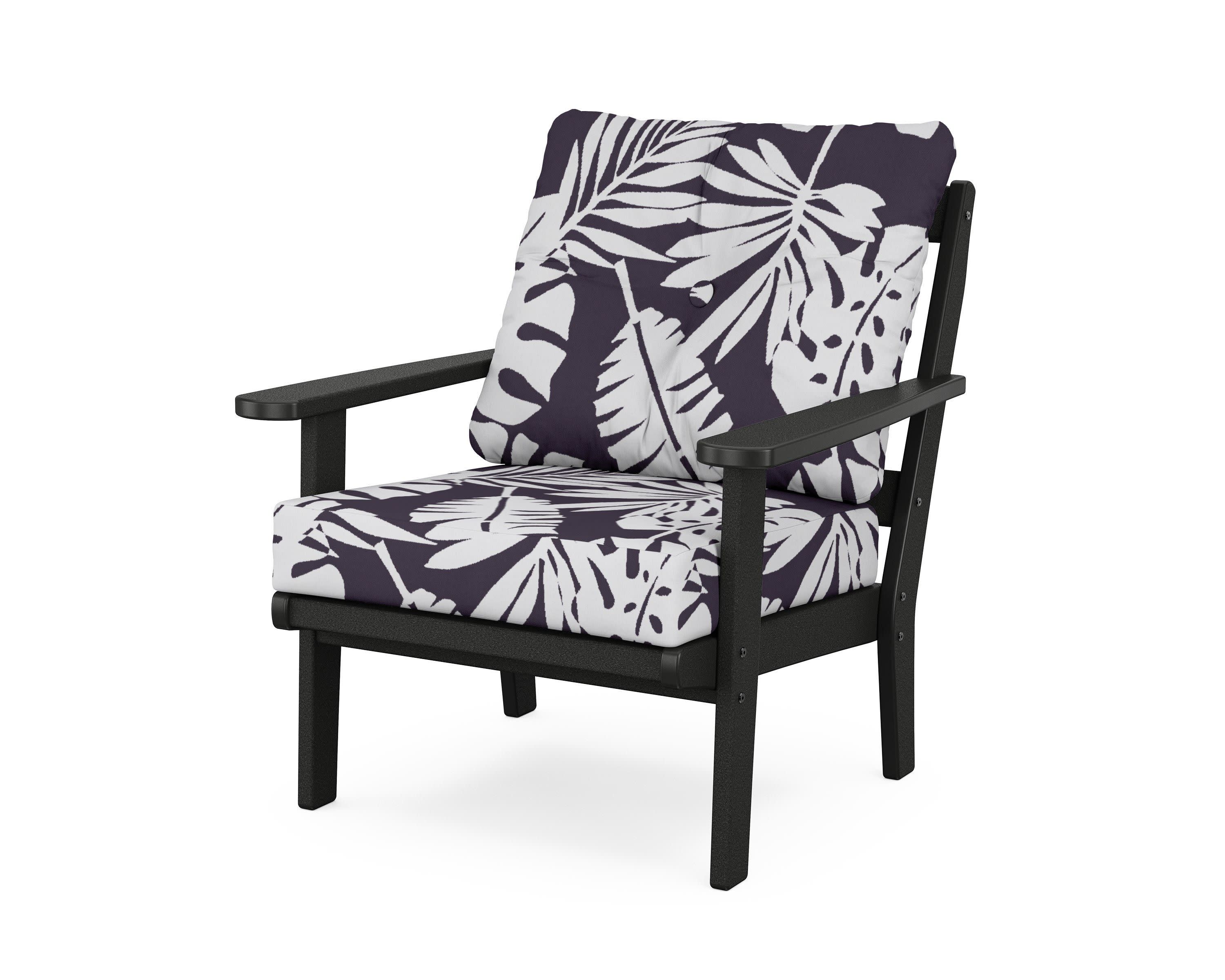 Cape Cod Deep Seating Chair in Charcoal Black / Leaf Navy