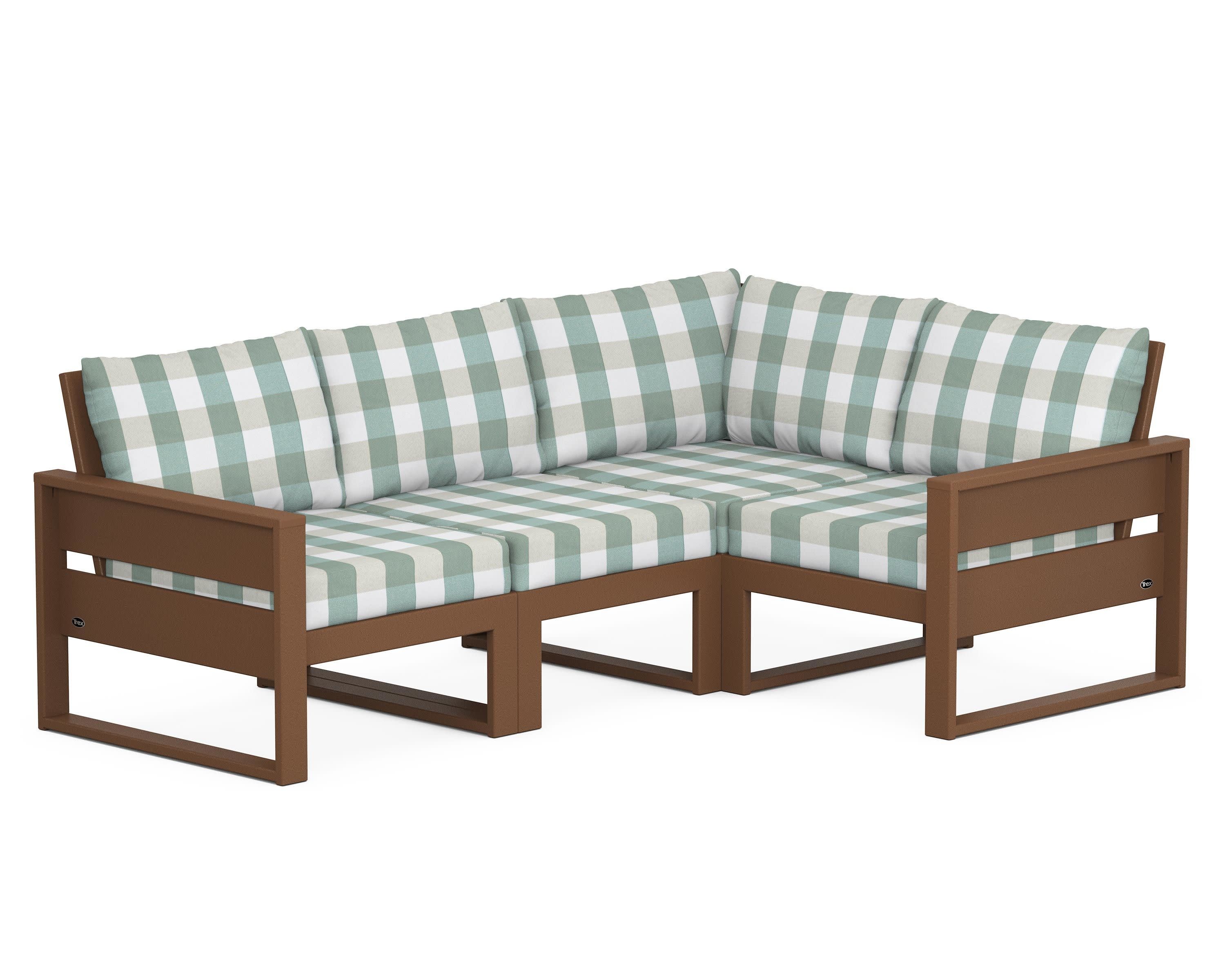 Eastport 4- Piece Sectional in Tree House / Buffalo Plaid Glacier Spa