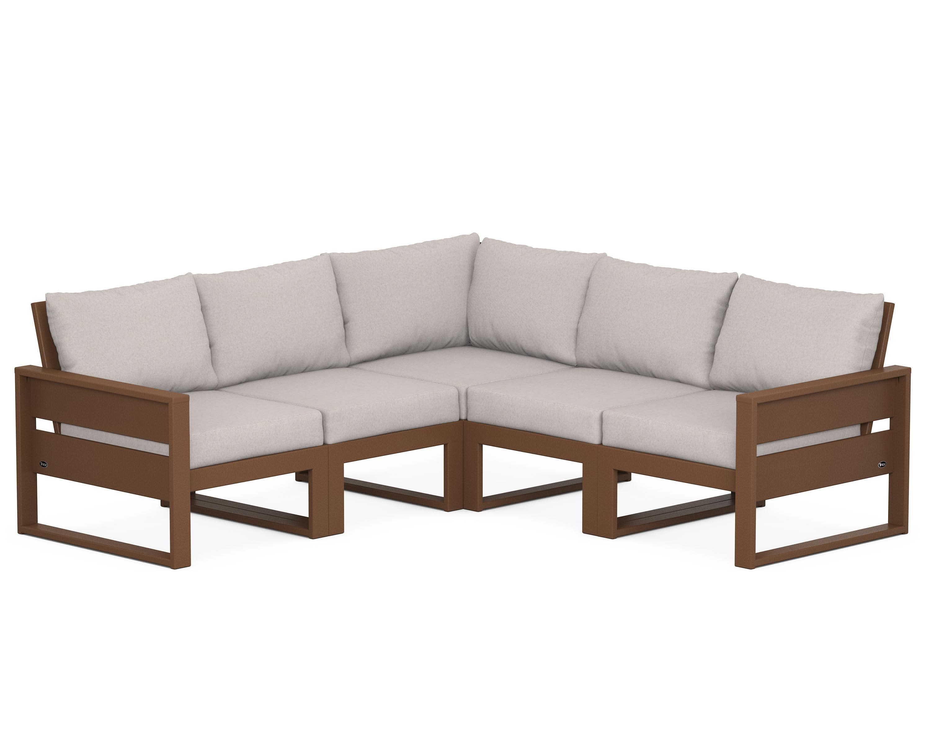 Eastport 5-Piece Sectional in Tree House / Dune Burlap