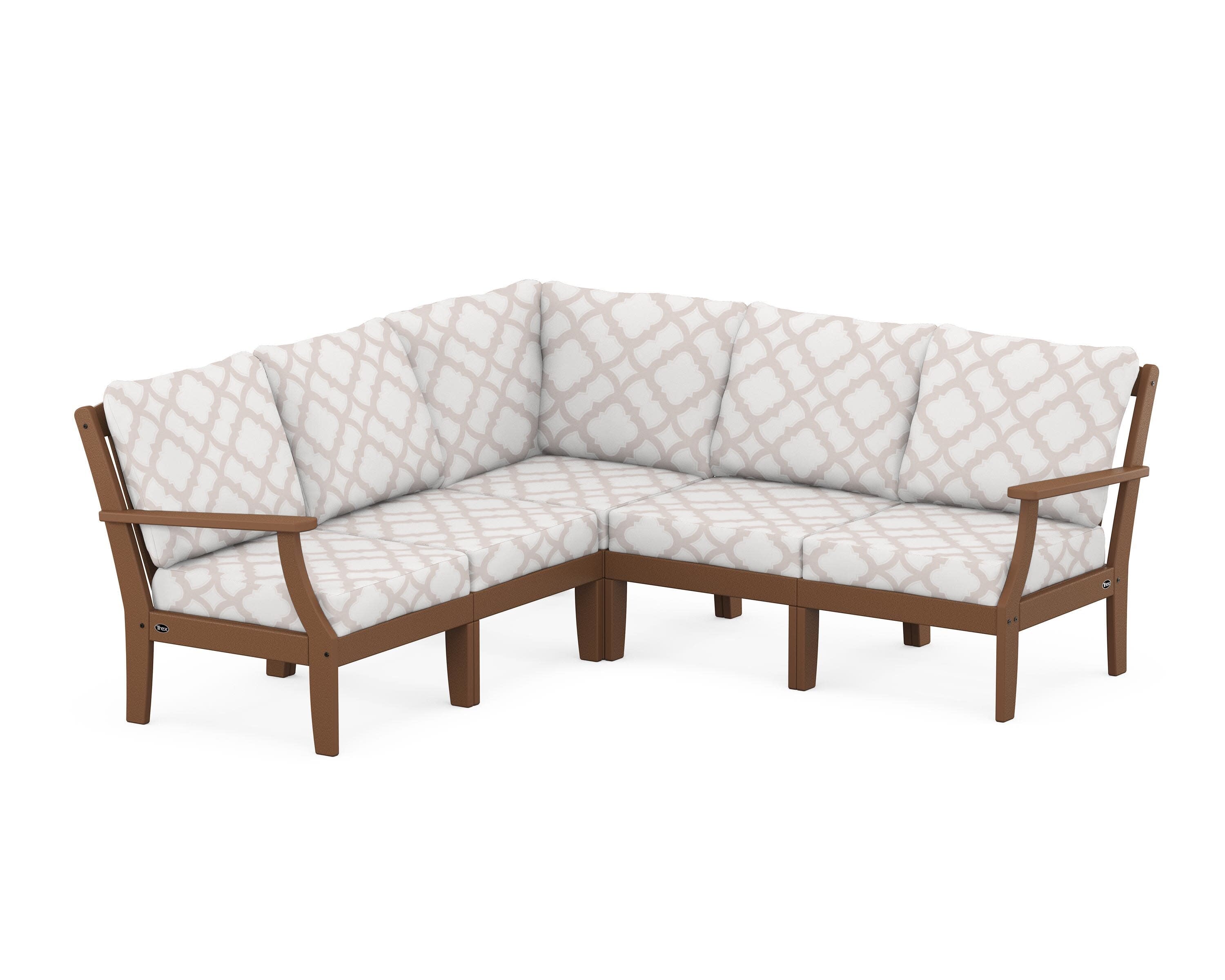Yacht Club Modular 5-Piece Deep Seating Set in Tree House / Trellis Dune Burlap