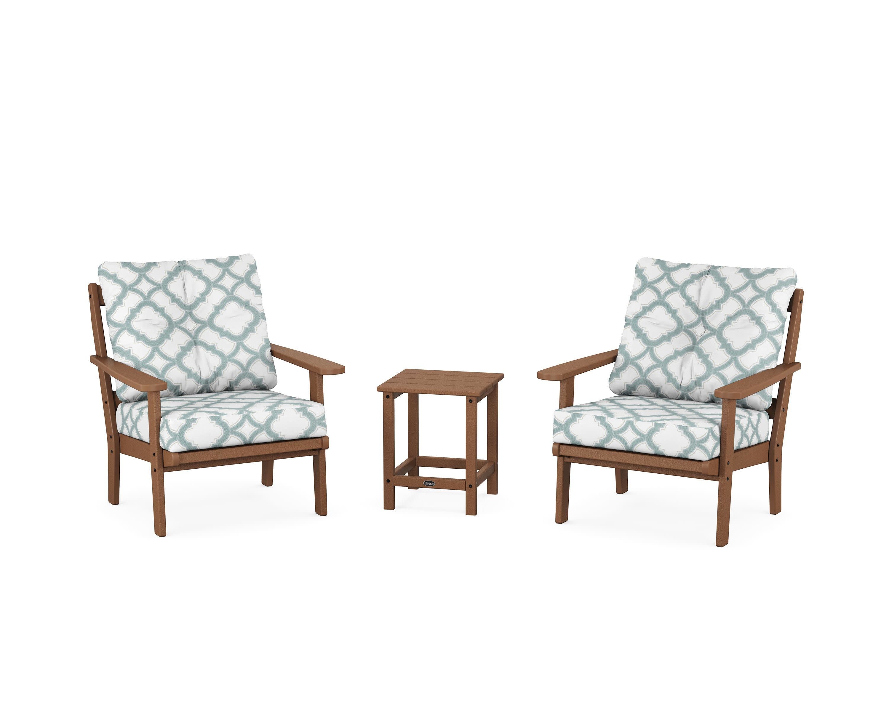 Cape Cod 3-Piece Deep Seating Set in Tree House / Trellis Glacier Spa