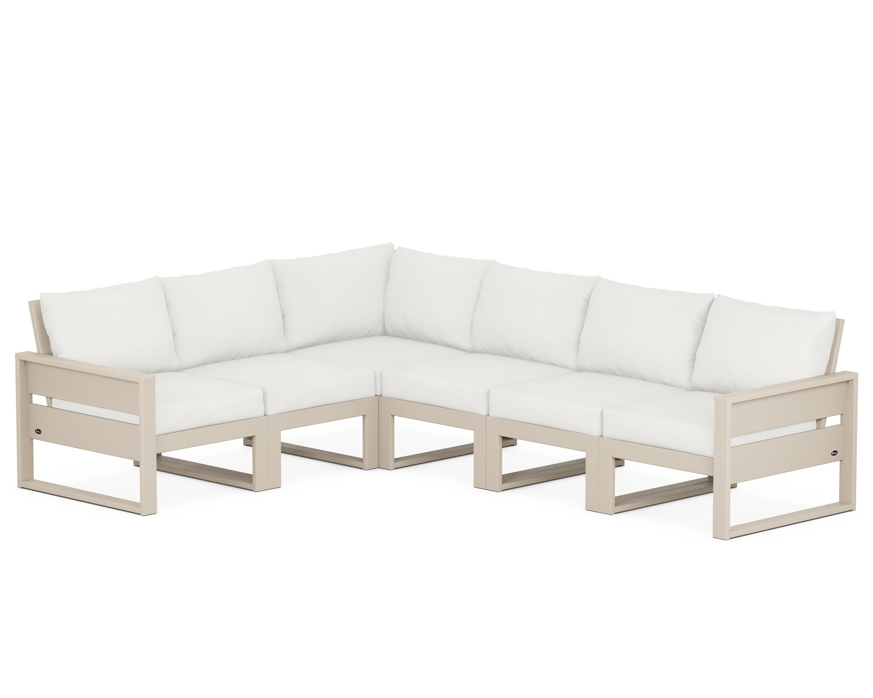 Eastport 6-Piece Sectional in Sand Castle / Natural Linen