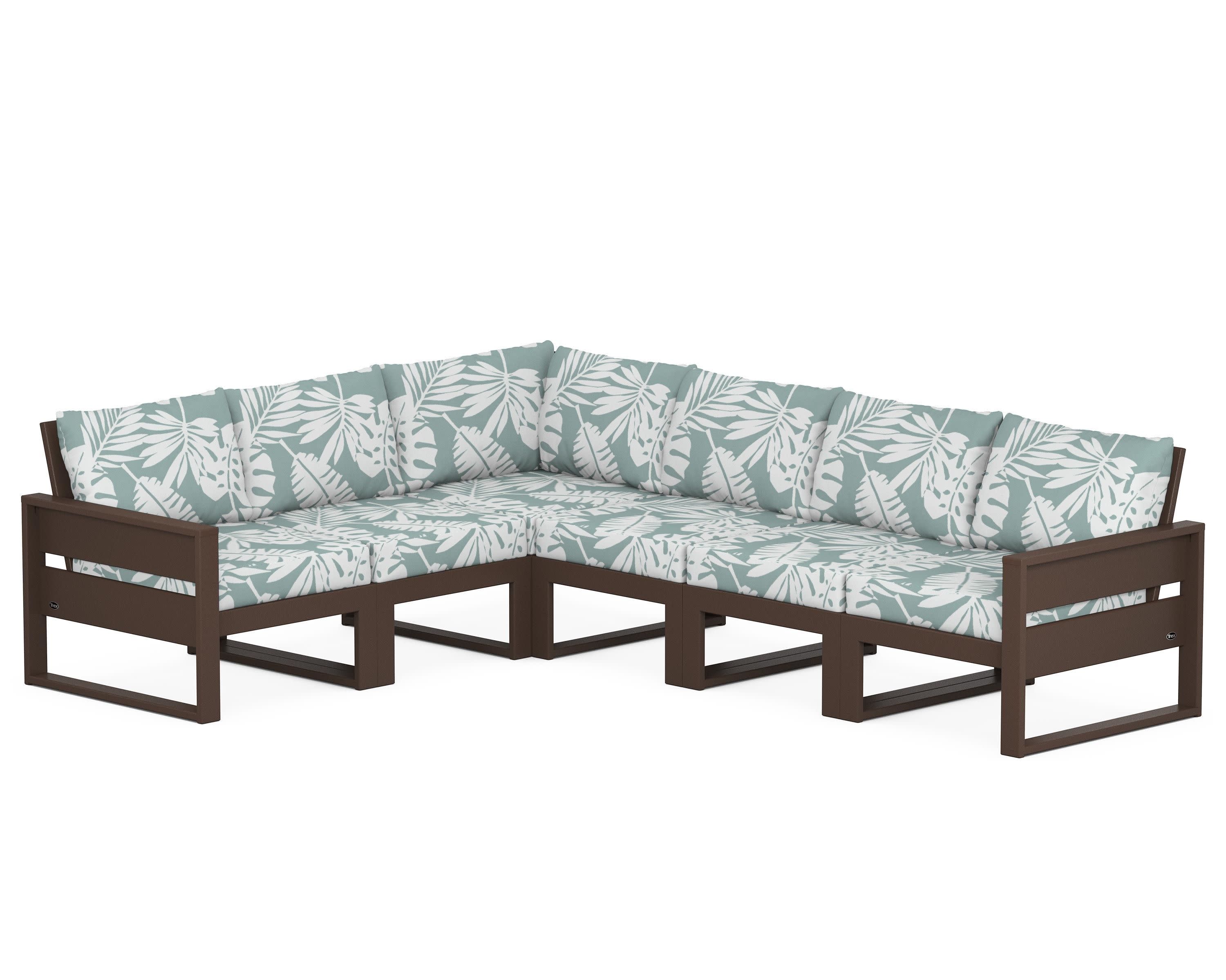 Eastport 6-Piece Sectional in Vintage Lantern / Leaf Glacier Spa