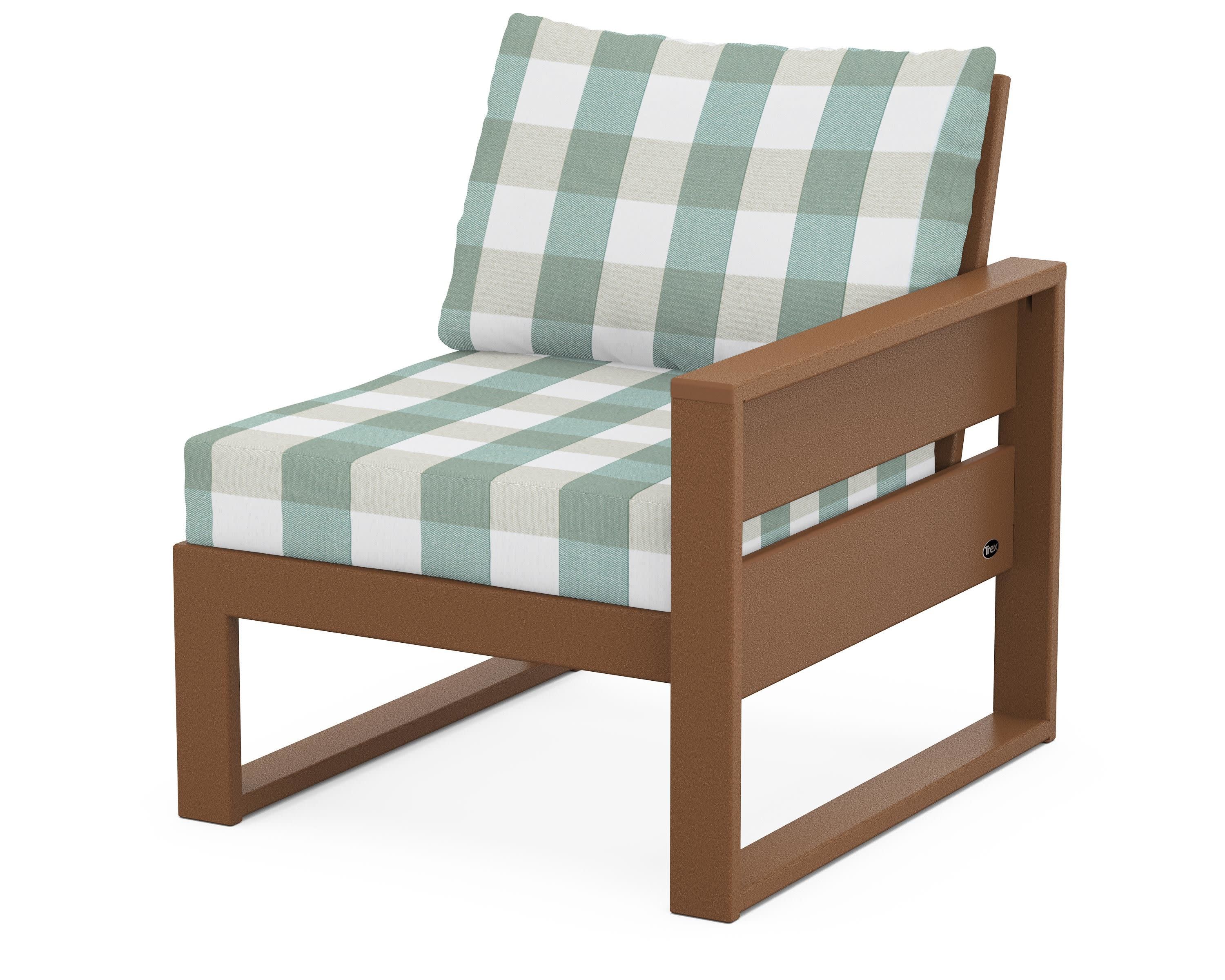 Eastport Modular Right Arm Chair in Tree House / Buffalo Plaid Glacier Spa