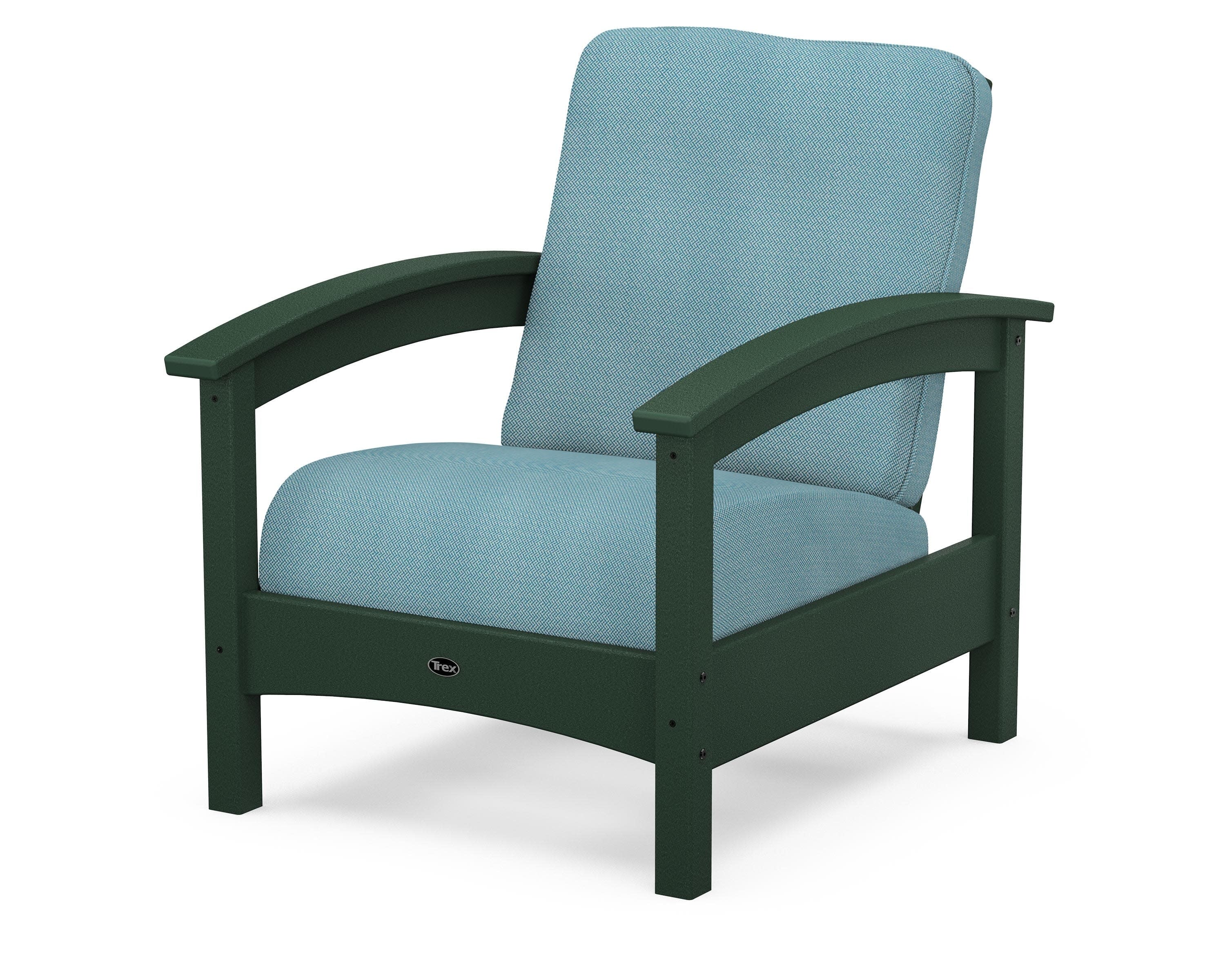 Rockport Club Chair in Rainforest Canopy / Lattice Sky Blue