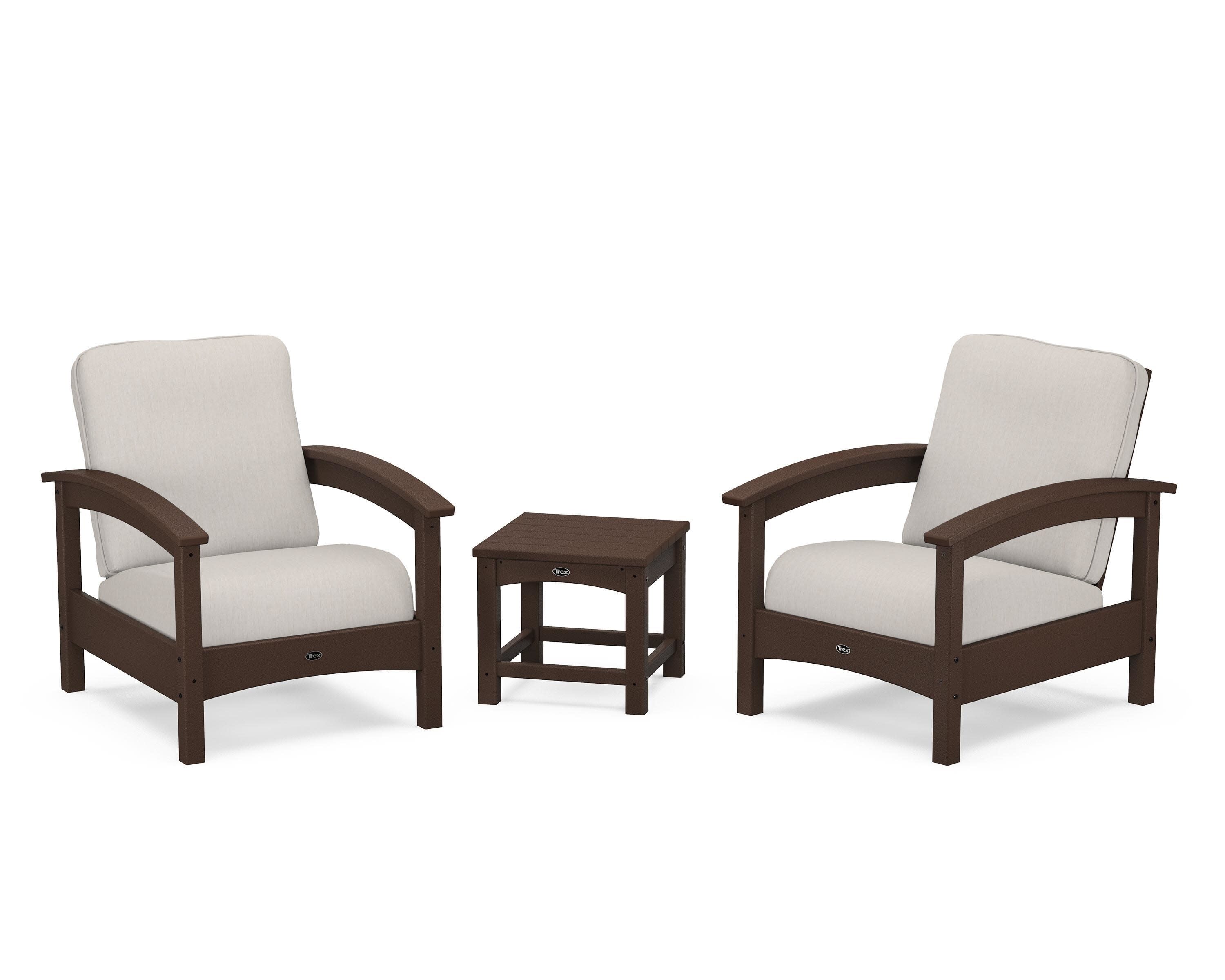 Rockport Club 3-Piece Deep Seating Conversation Set in Vintage Lantern / Cast Ash