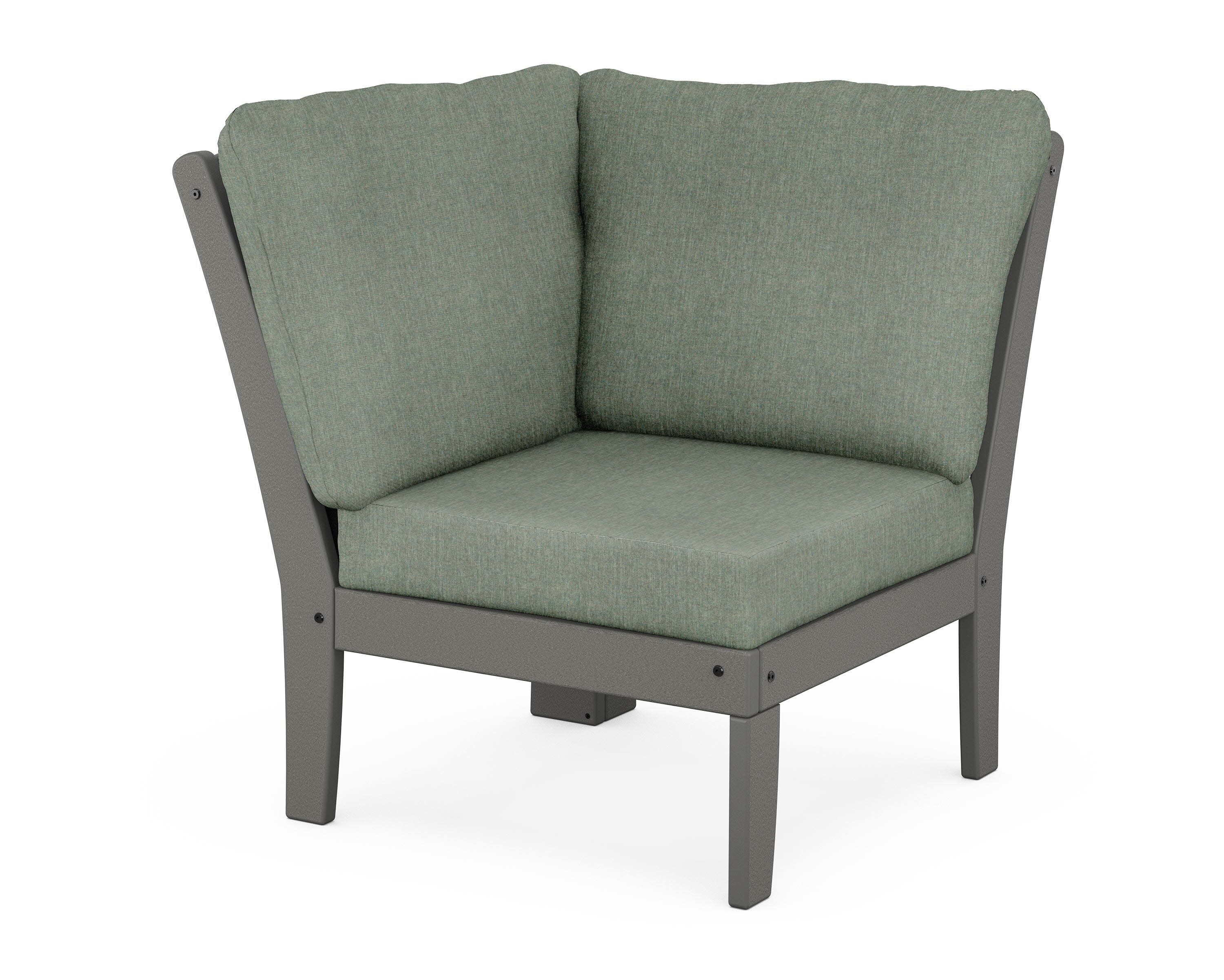 Yacht Club Modular Corner Chair in Stepping Stone / Cast Sage
