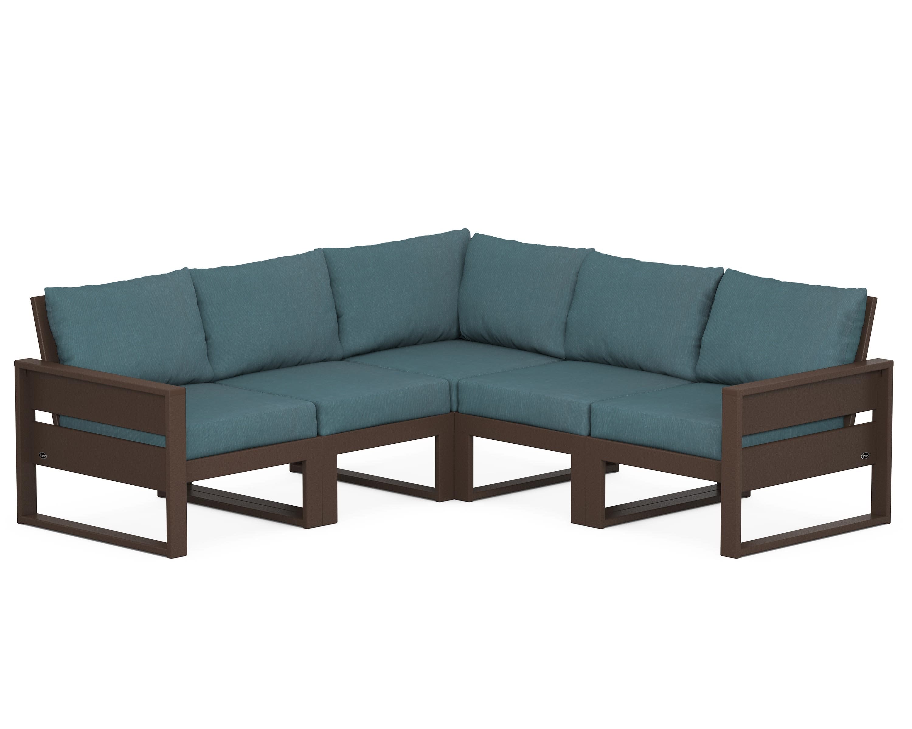 Eastport 5-Piece Sectional in Vintage Lantern / Ocean Teal