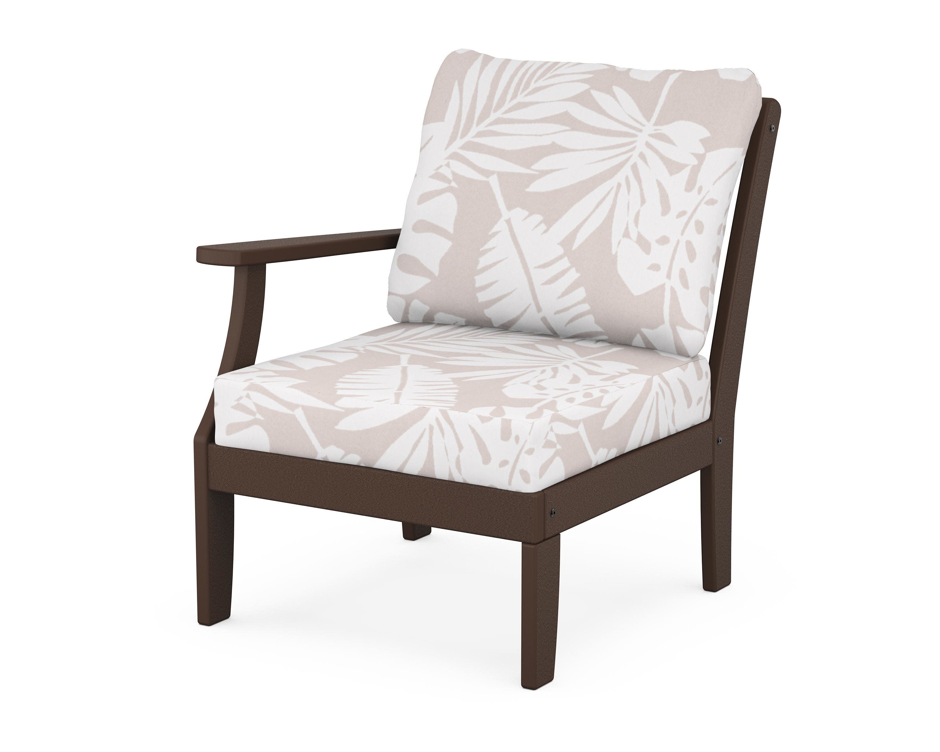 Yacht Club Modular Left Arm Chair in Vintage Lantern / Leaf Dune Burlap