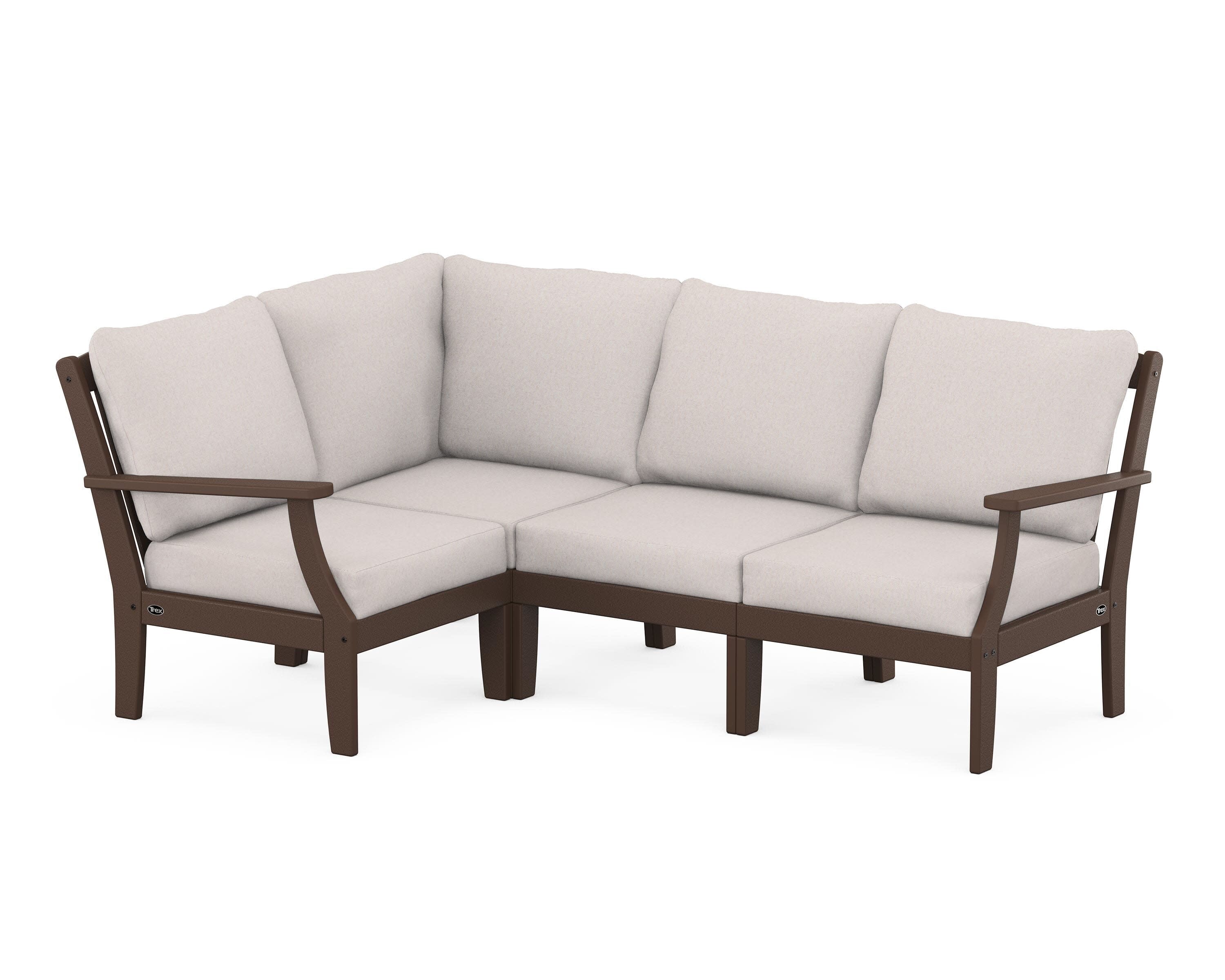 Yacht Club Modular 4-Piece Deep Seating Set in Vintage Lantern / Dune Burlap