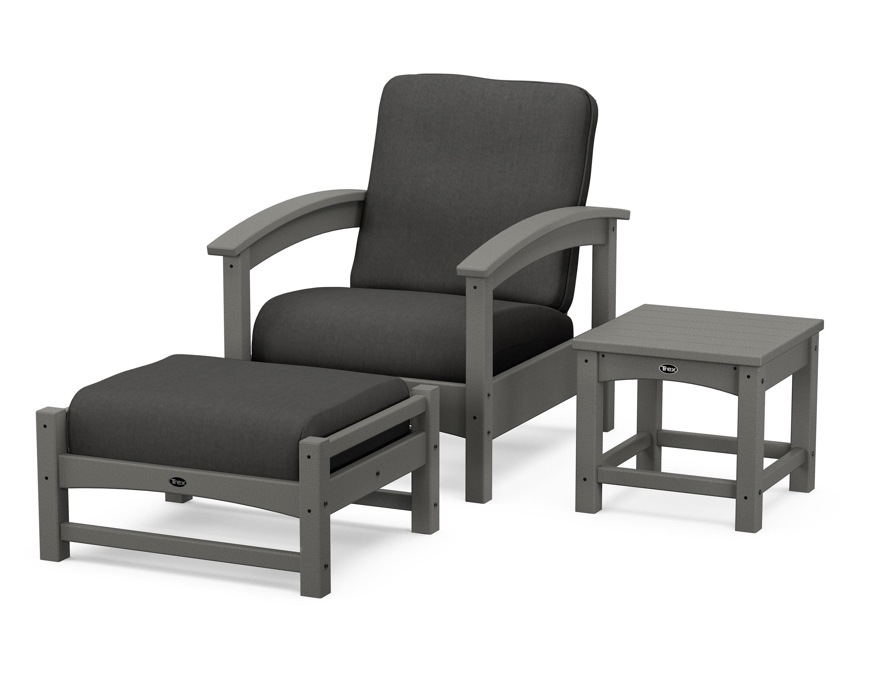 Rockport 3-Piece Deep Seating Set in Stepping Stone / Spectrum Carbon