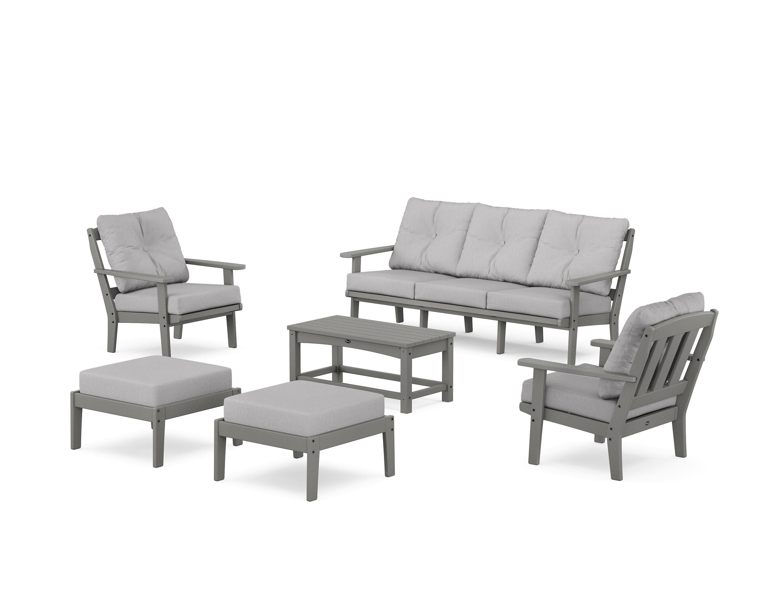 Cape Cod 6-Piece Lounge Sofa Set in Stepping Stone / Granite