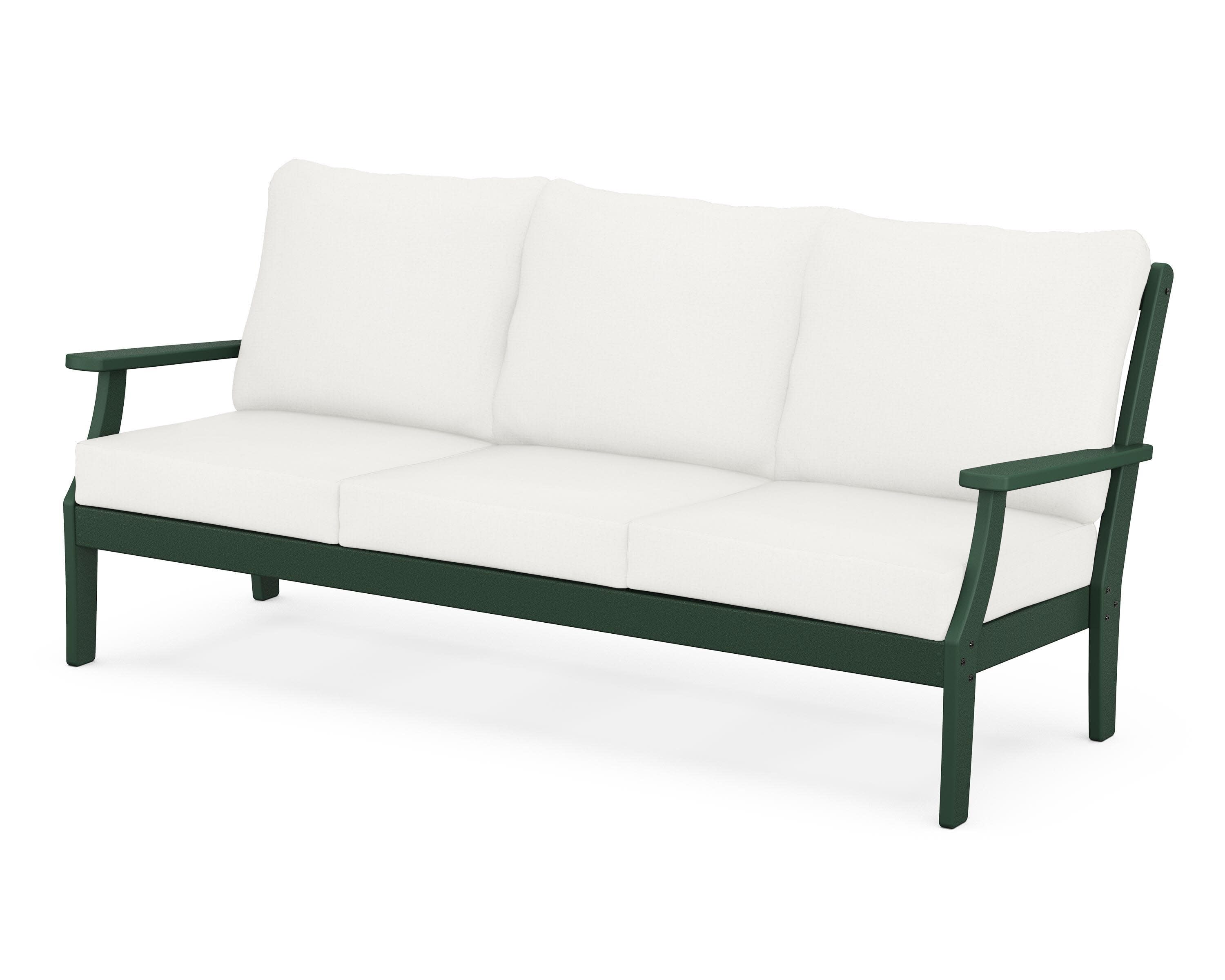Yacht Club Deep Seating Sofa in Rainforest Canopy / Natural Linen