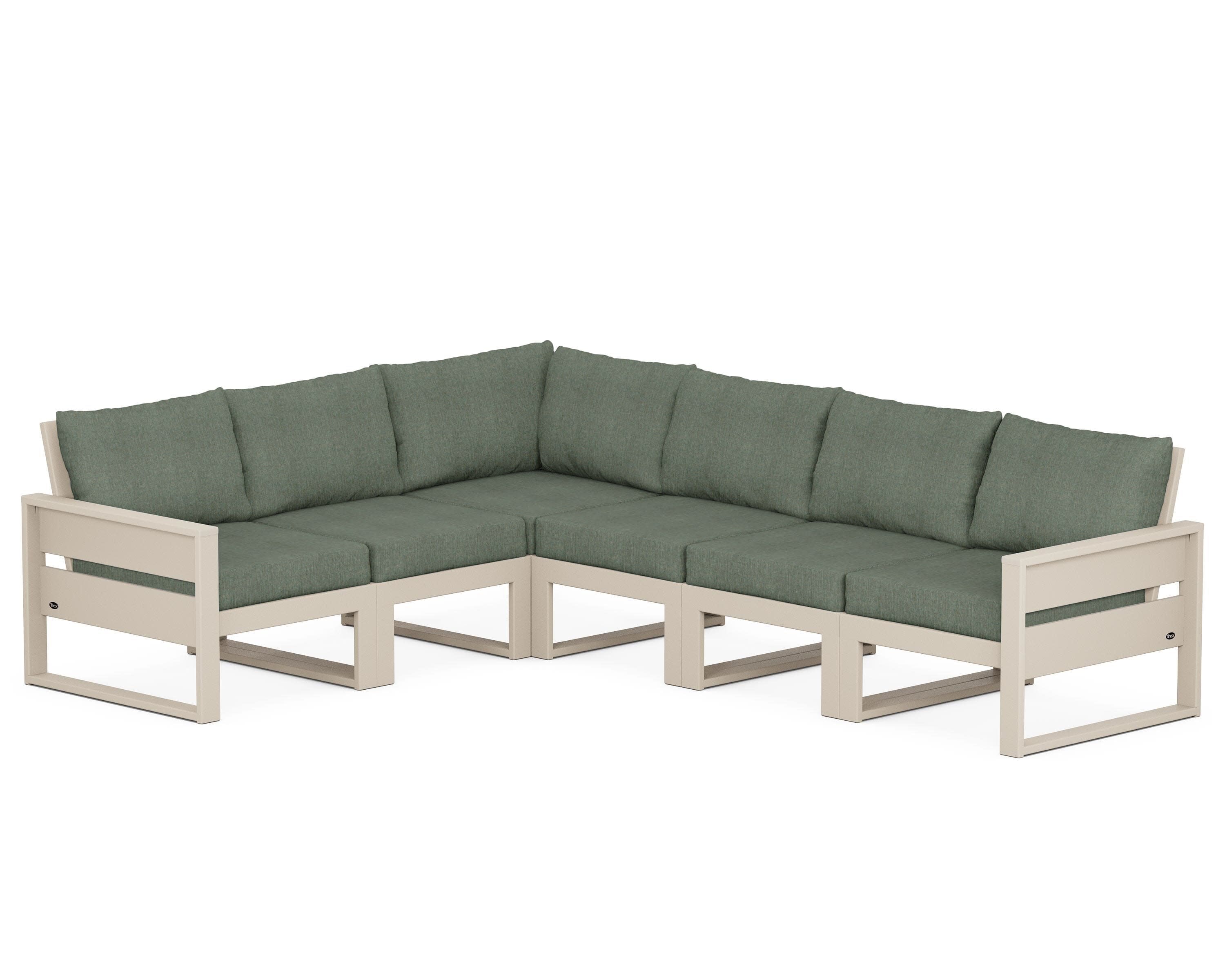 Eastport 6-Piece Sectional in Sand Castle / Cast Sage