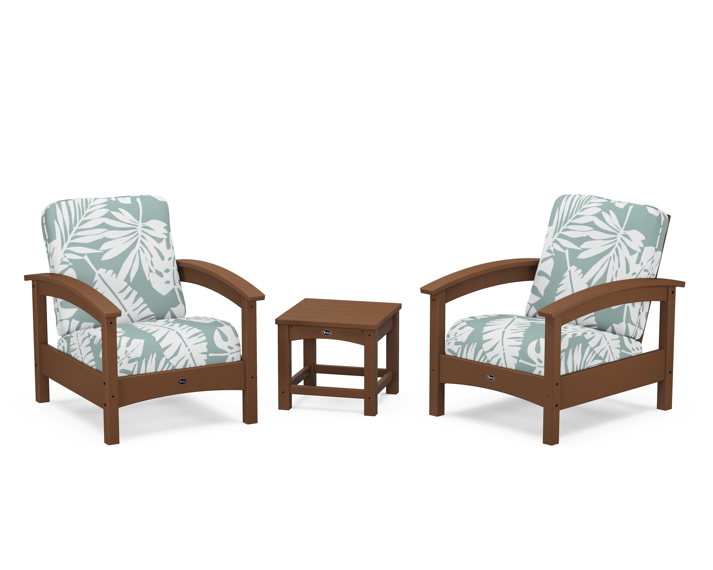 Rockport Club 3-Piece Deep Seating Conversation Set in Tree House / Leaf Glacier Spa