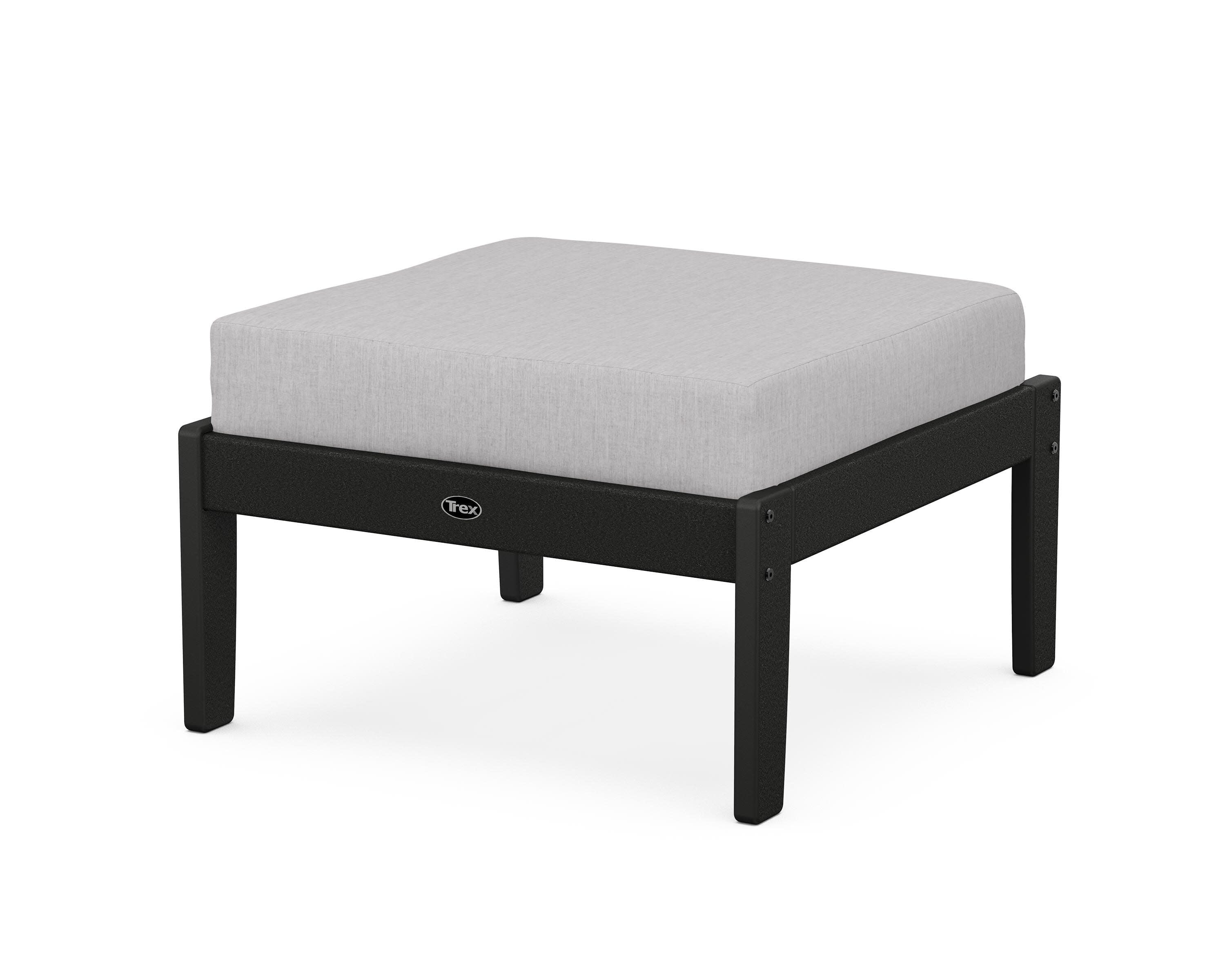 Yacht Club Deep Seating Ottoman in Charcoal Black / Granite