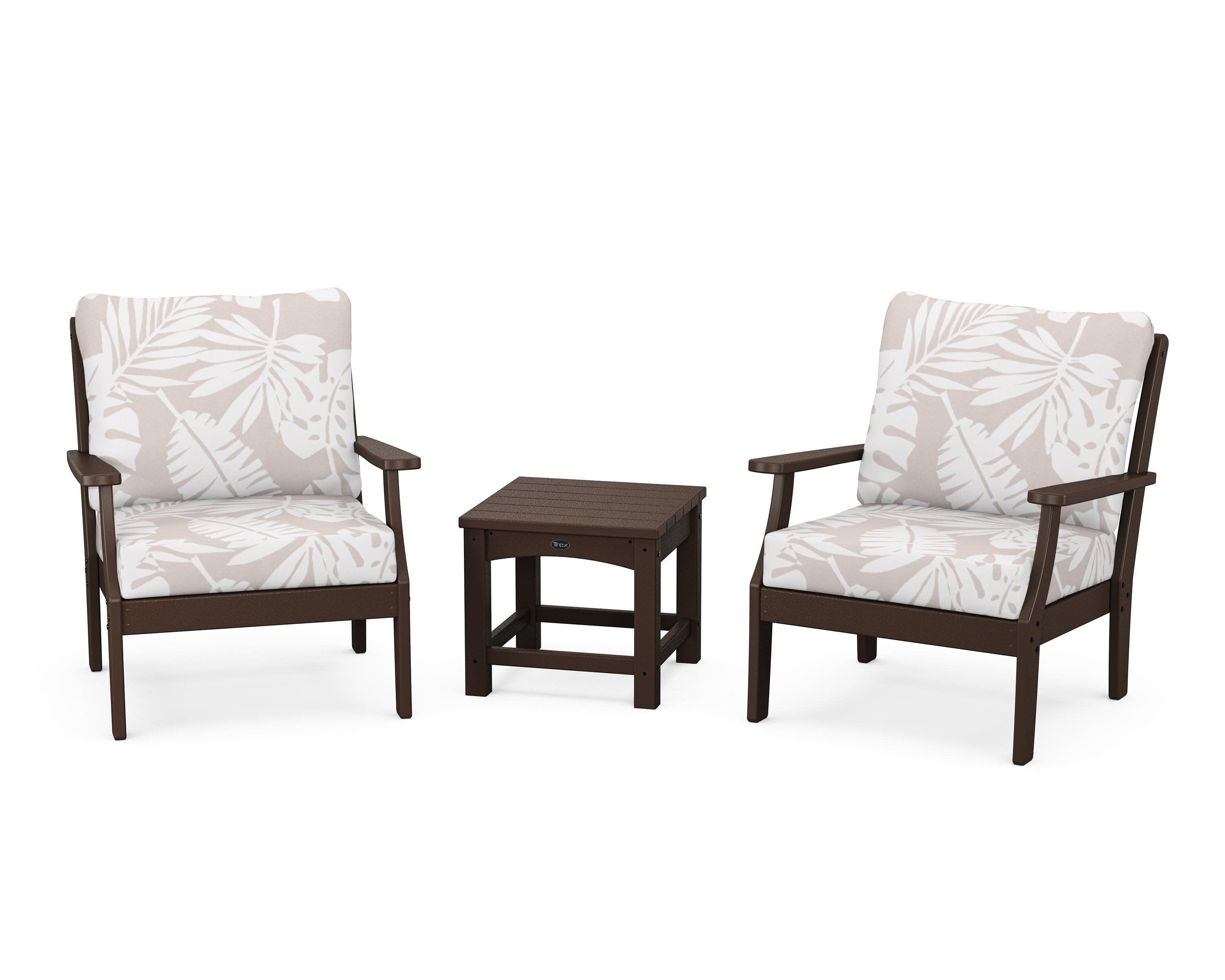 Yacht Club 3-Piece Deep Seating Set in Vintage Lantern / Leaf Dune Burlap
