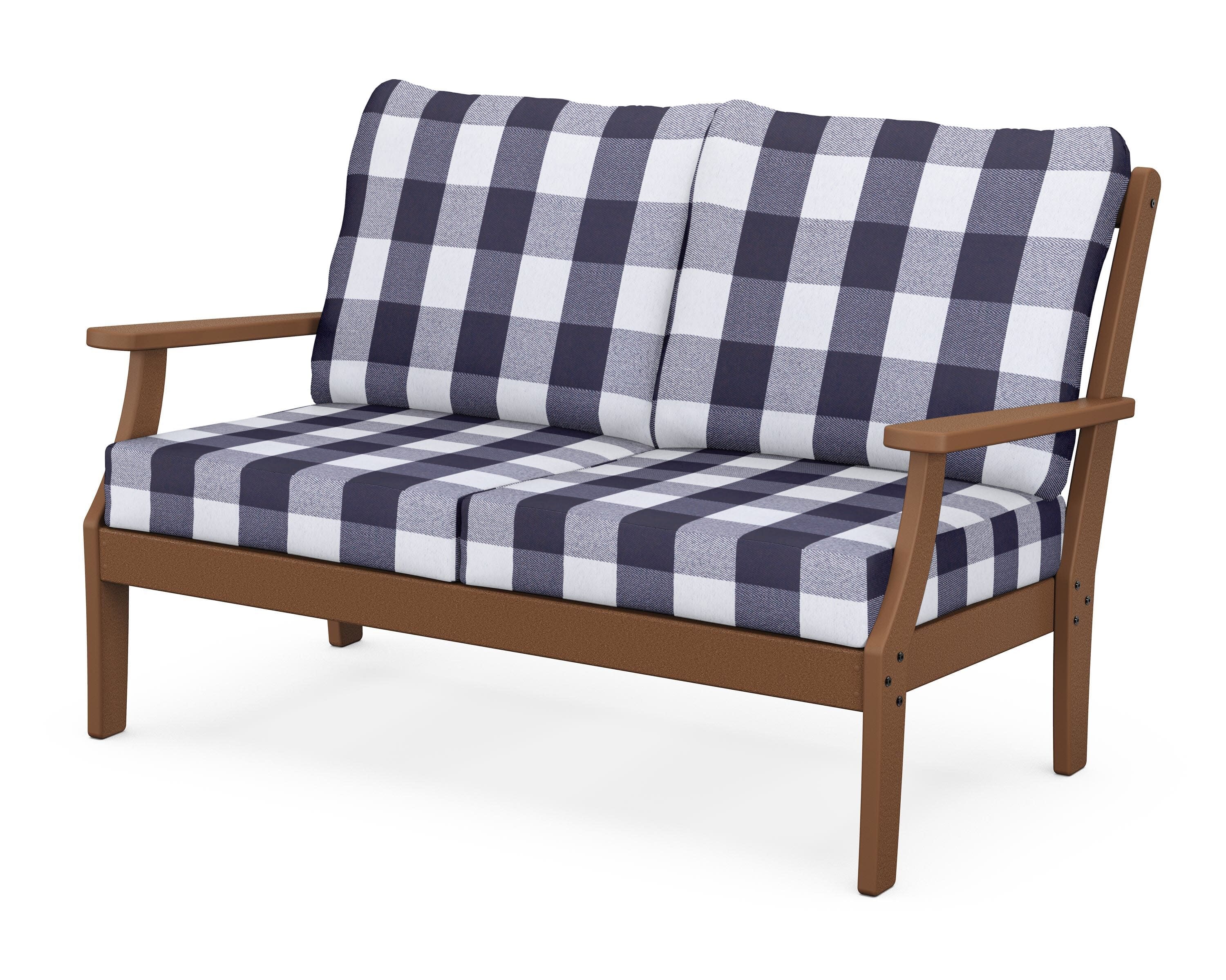 Yacht Club Deep Seating Loveseat in Tree House / Buffalo Plaid Navy