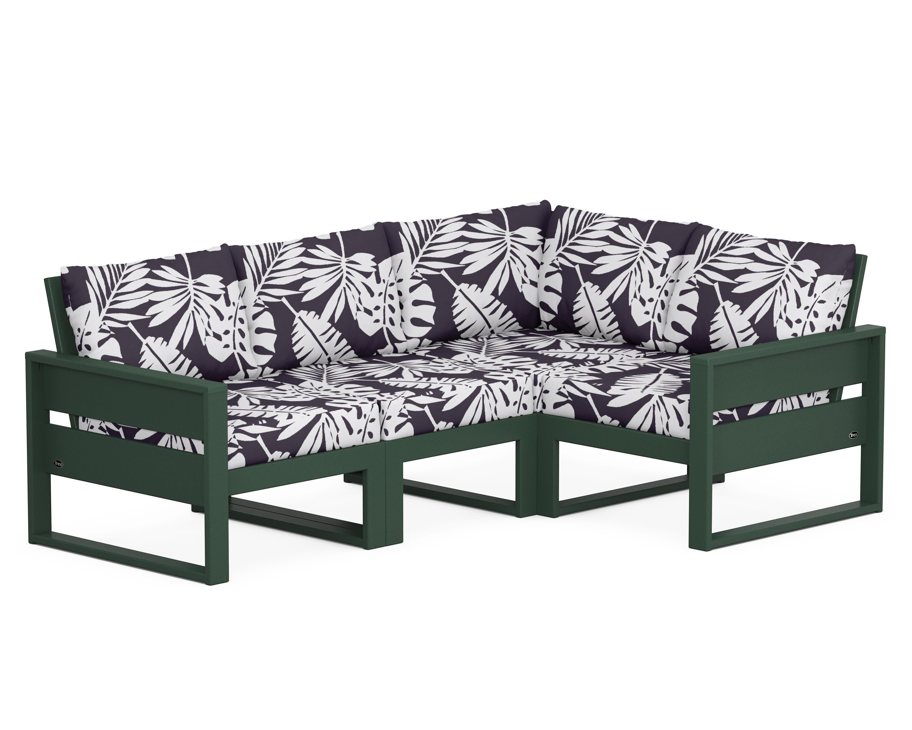 Eastport 4- Piece Sectional in Rainforest Canopy / Leaf Navy