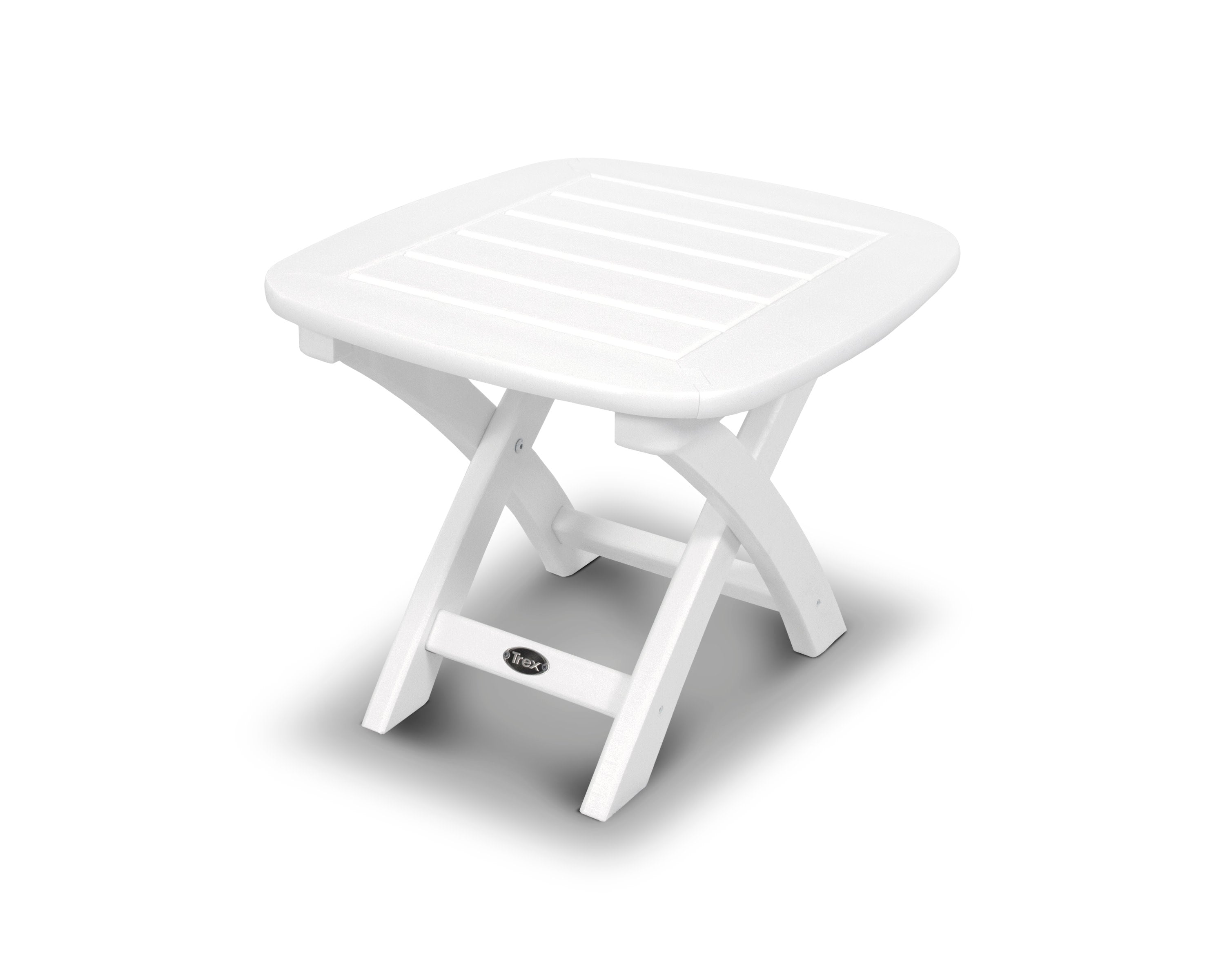 Yacht Club 21" x 18" Side Table in Classic White