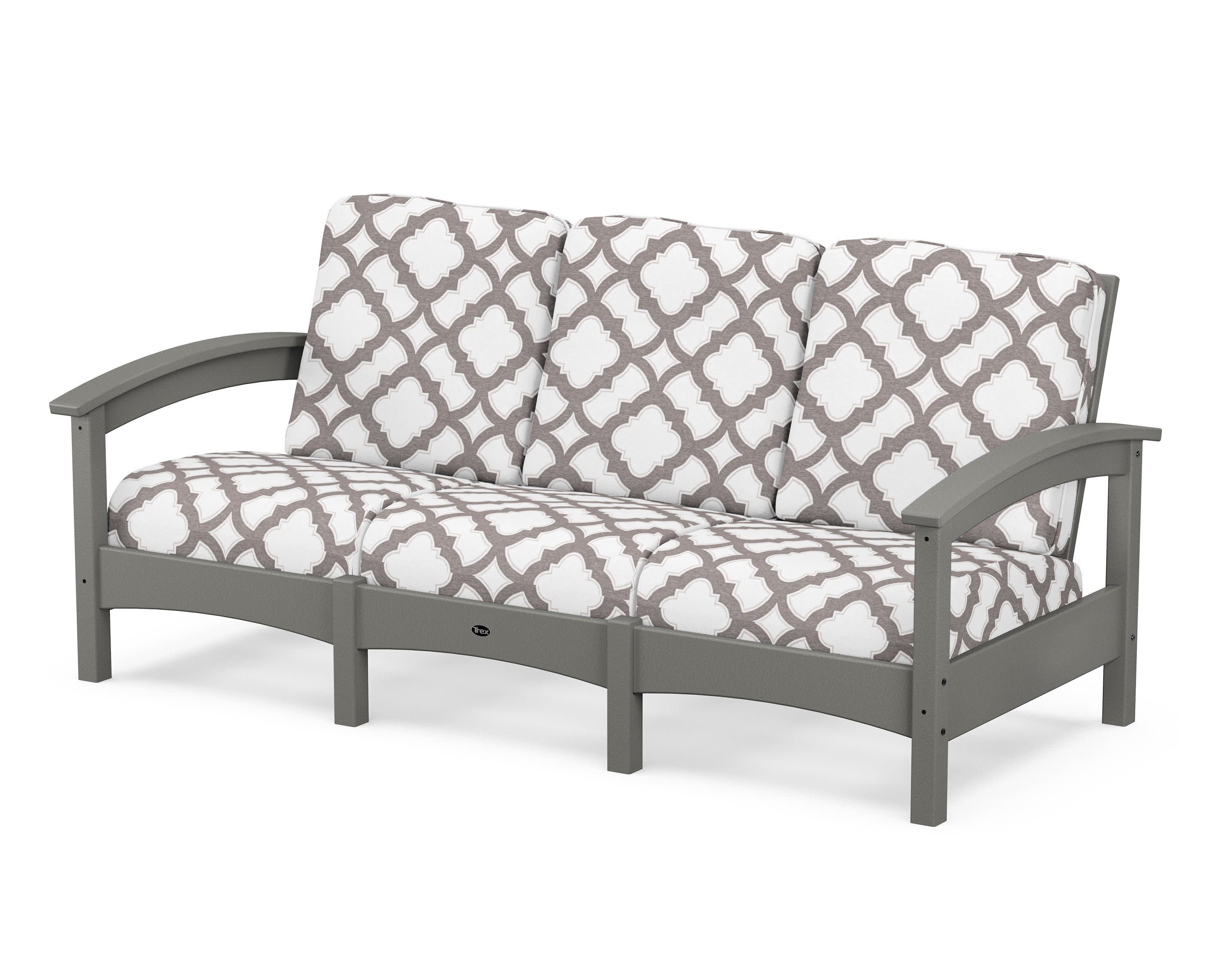 Rockport Club Sofa in Stepping Stone / Trellis Grey Mist
