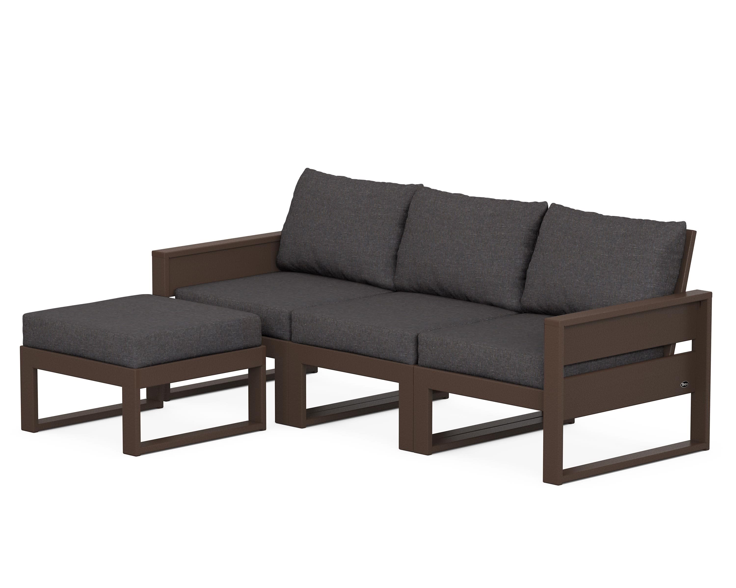 Eastport 4- Piece Sectional with Ottoman in Vintage Lantern / Ash Charcoal
